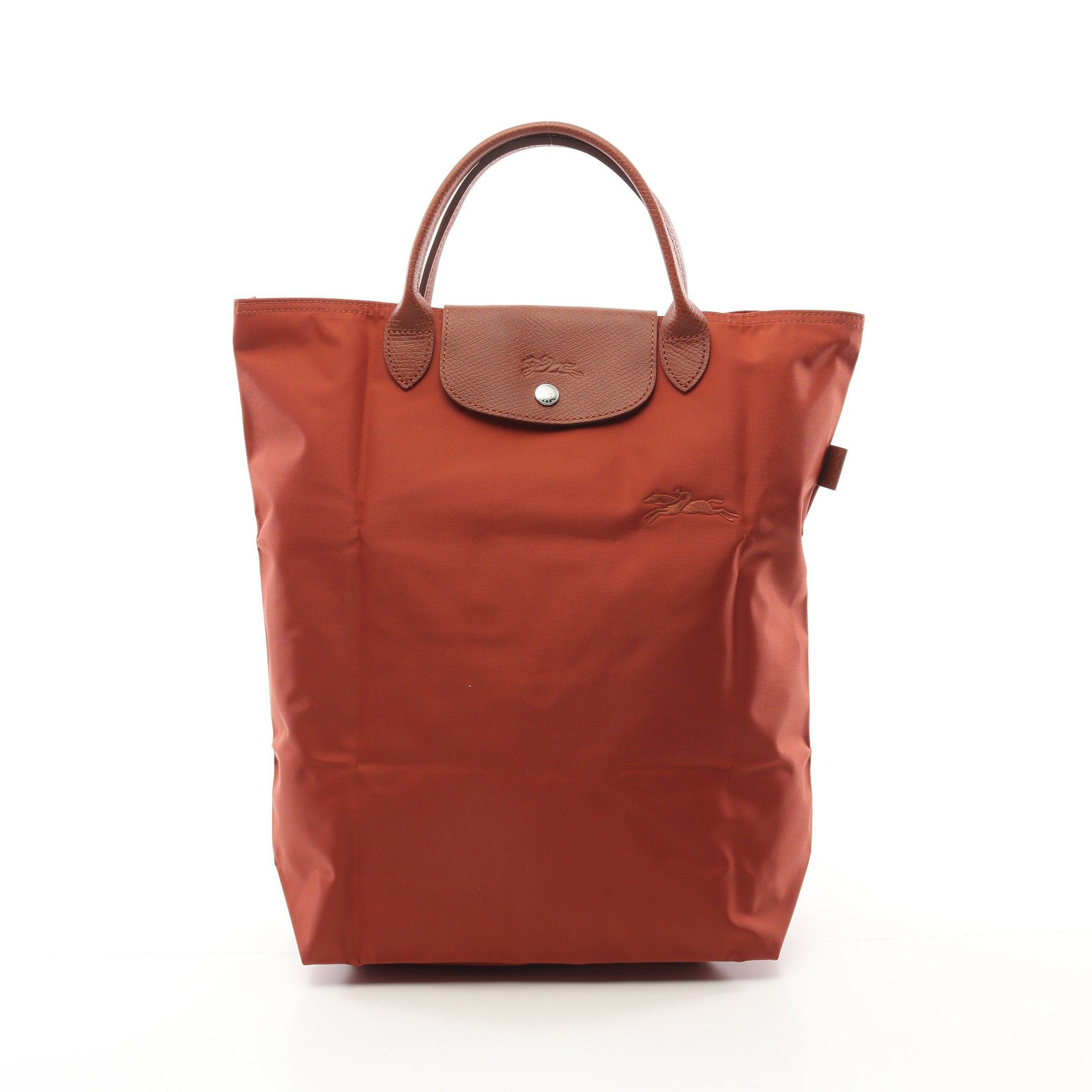 Longchamp Longchamp Le Preage Green M Shopping Bag Handbag Tote Nylon Leather Orange Brown Size ONE SIZE - 1 Thumbnail