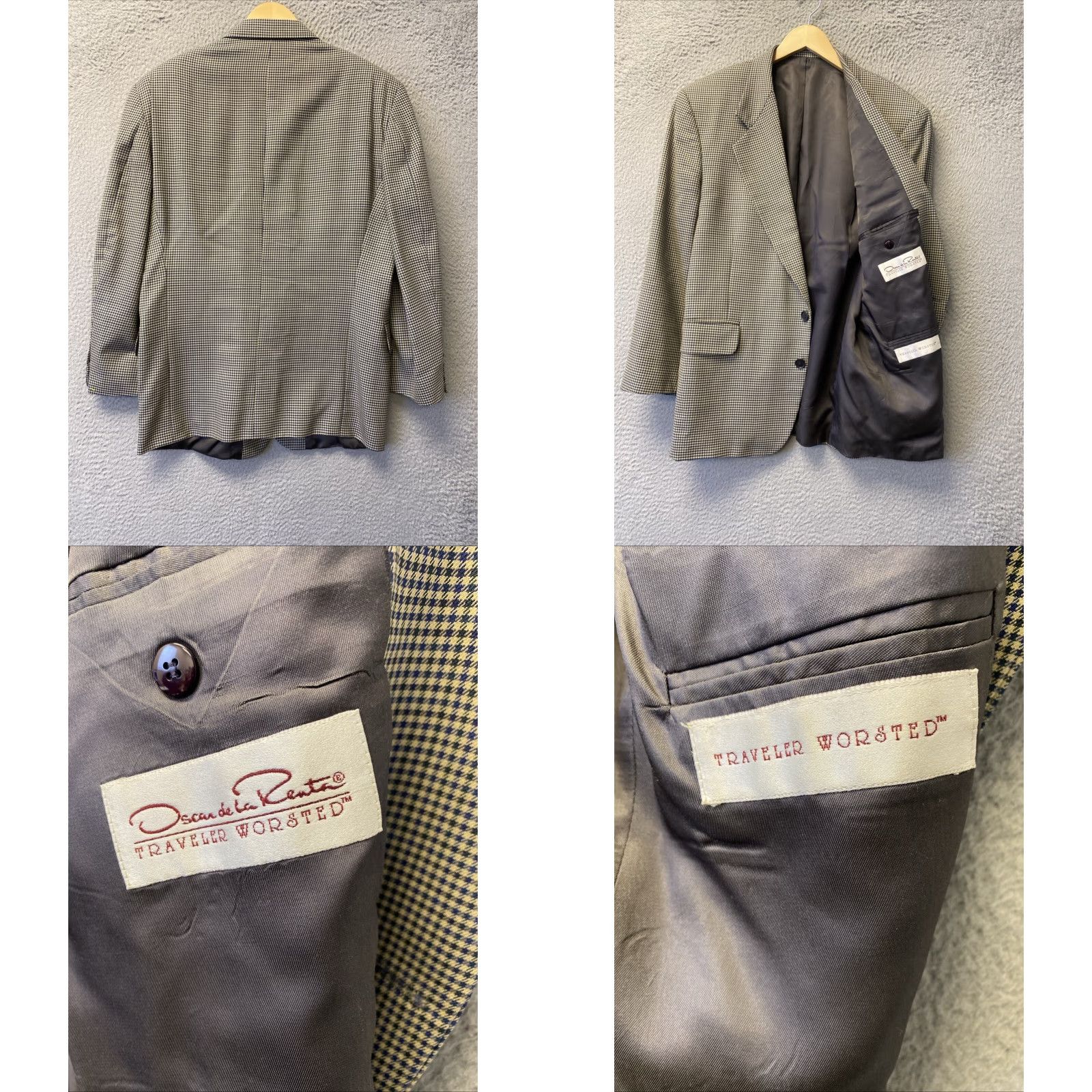 Oscar De La Renta VINTAGE Oscar de la Renta Tuxedo Blazer Jacket 42S Gray Wool Shawl Two-Button Single-Breasted Wedding Mens Size 42S - 8 Thumbnail