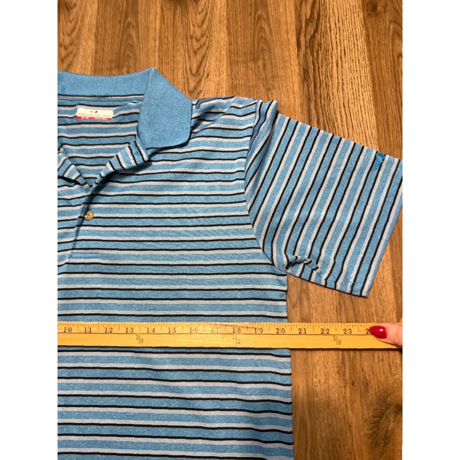 Vintage Grand Slam Shirt Polo Button Up Short Sleeve Striped Blue Medium Mens Regular Size M Size US M / EU 48-50 / 2 - 5 Thumbnail