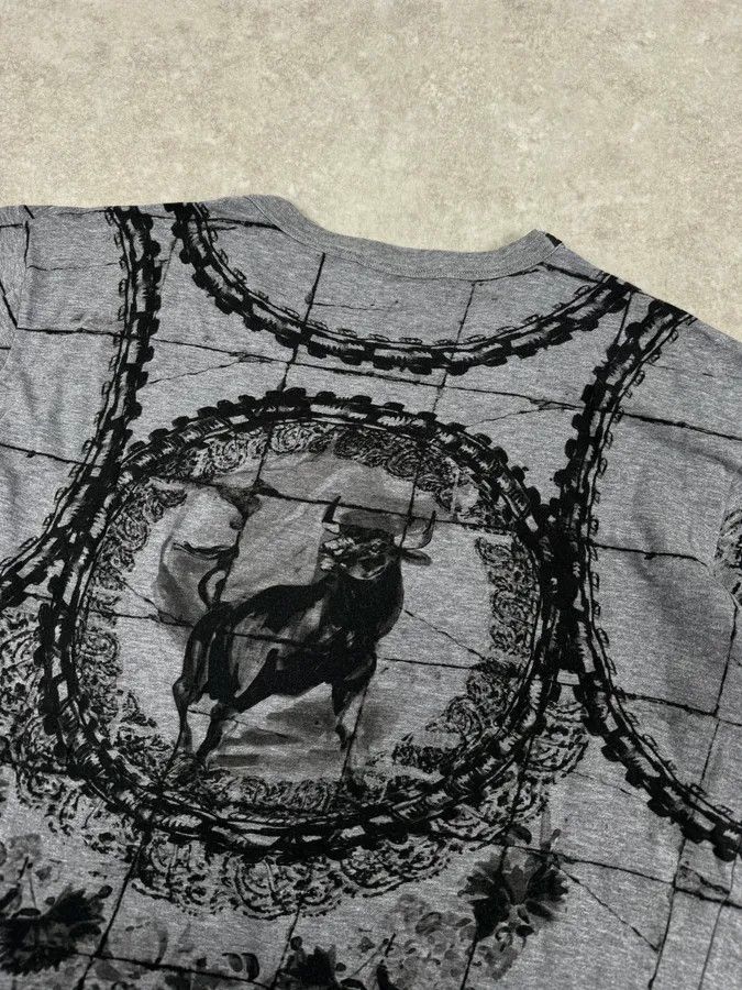 Dolce & Gabbana SS2015 Dolce & Gabbana Grey & Black Bull Corrida T-Shirt Size US S / EU 44-46 / 1 - 6 Thumbnail