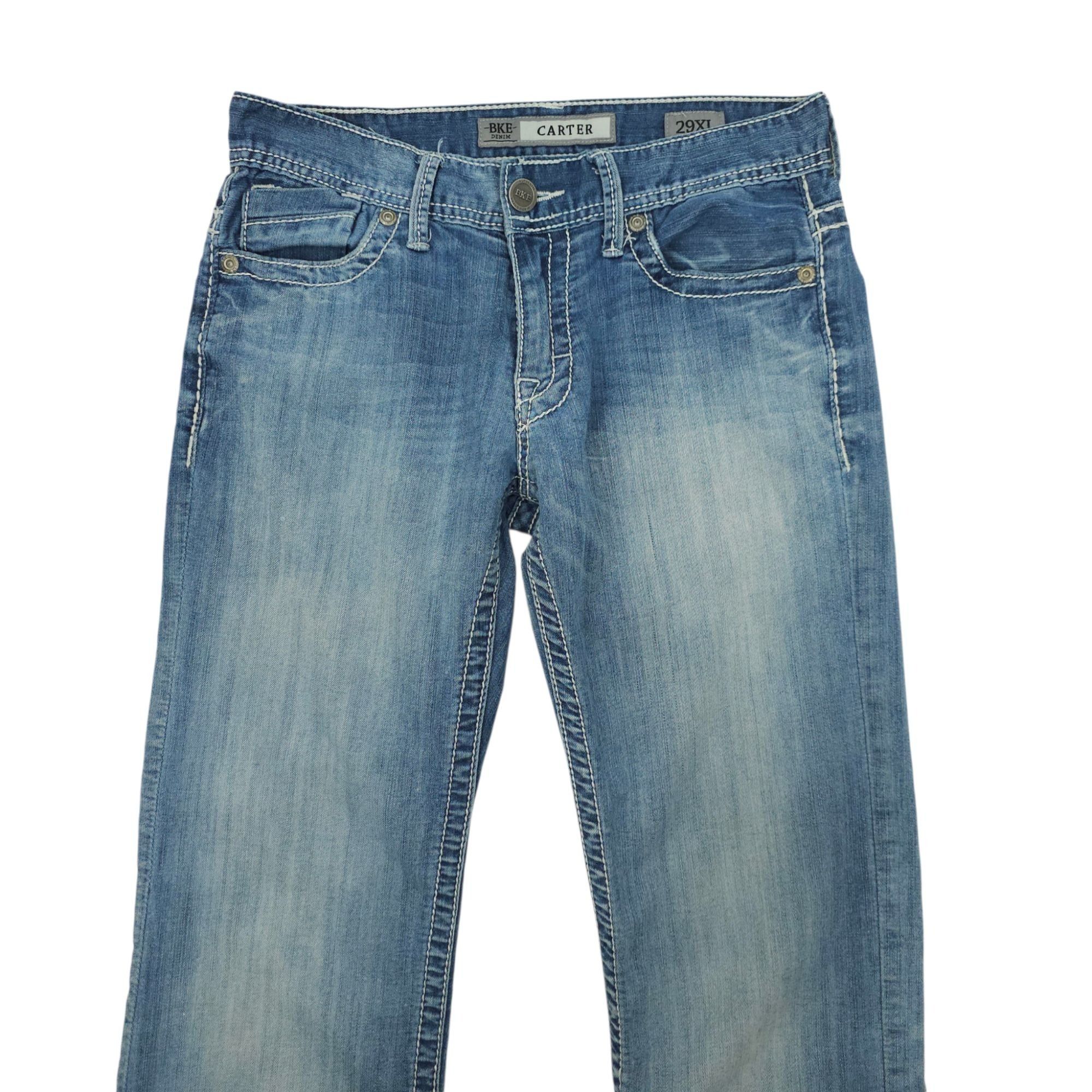 BKE BKE Carter Straight Leg Jeans Size 29XL Distressed Whiskered Size US 29 - 10 Thumbnail