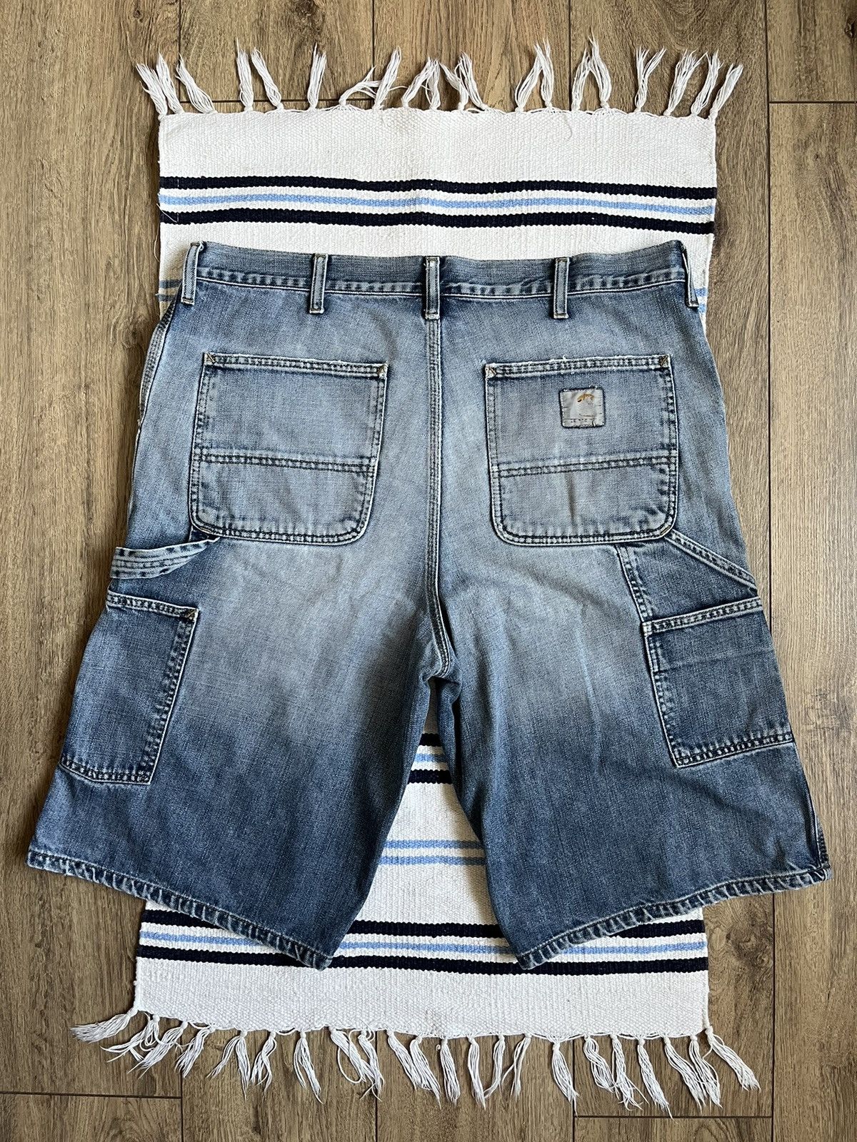 Carhartt Vintage Carhartt Single Knee Bermuda Blue Denim Faded Shorts Size US 36 / EU 52 - 1 Thumbnail