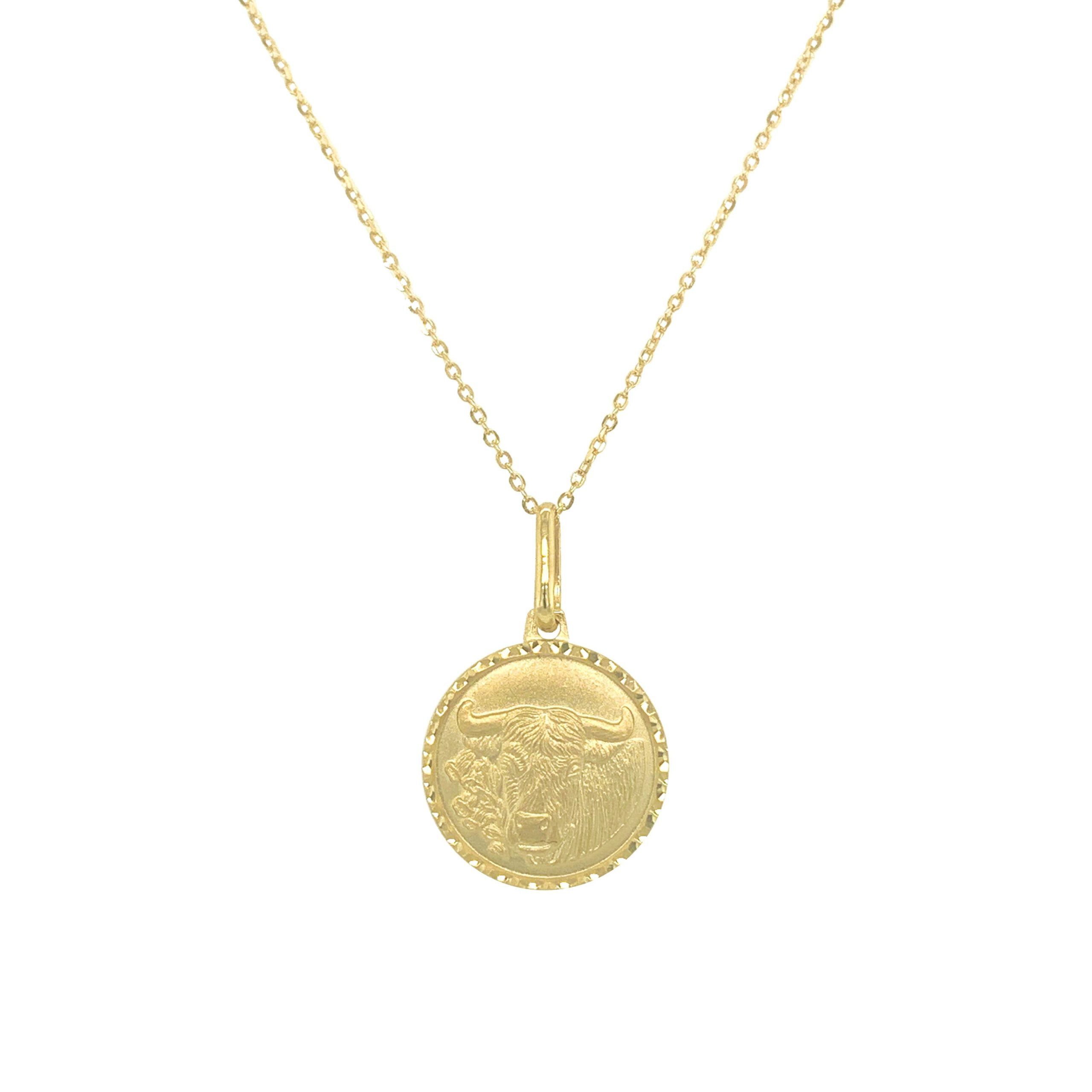 image of Tiffany Co Zodiac "taurus" Necklace In 14K Yellow Gold, Women's