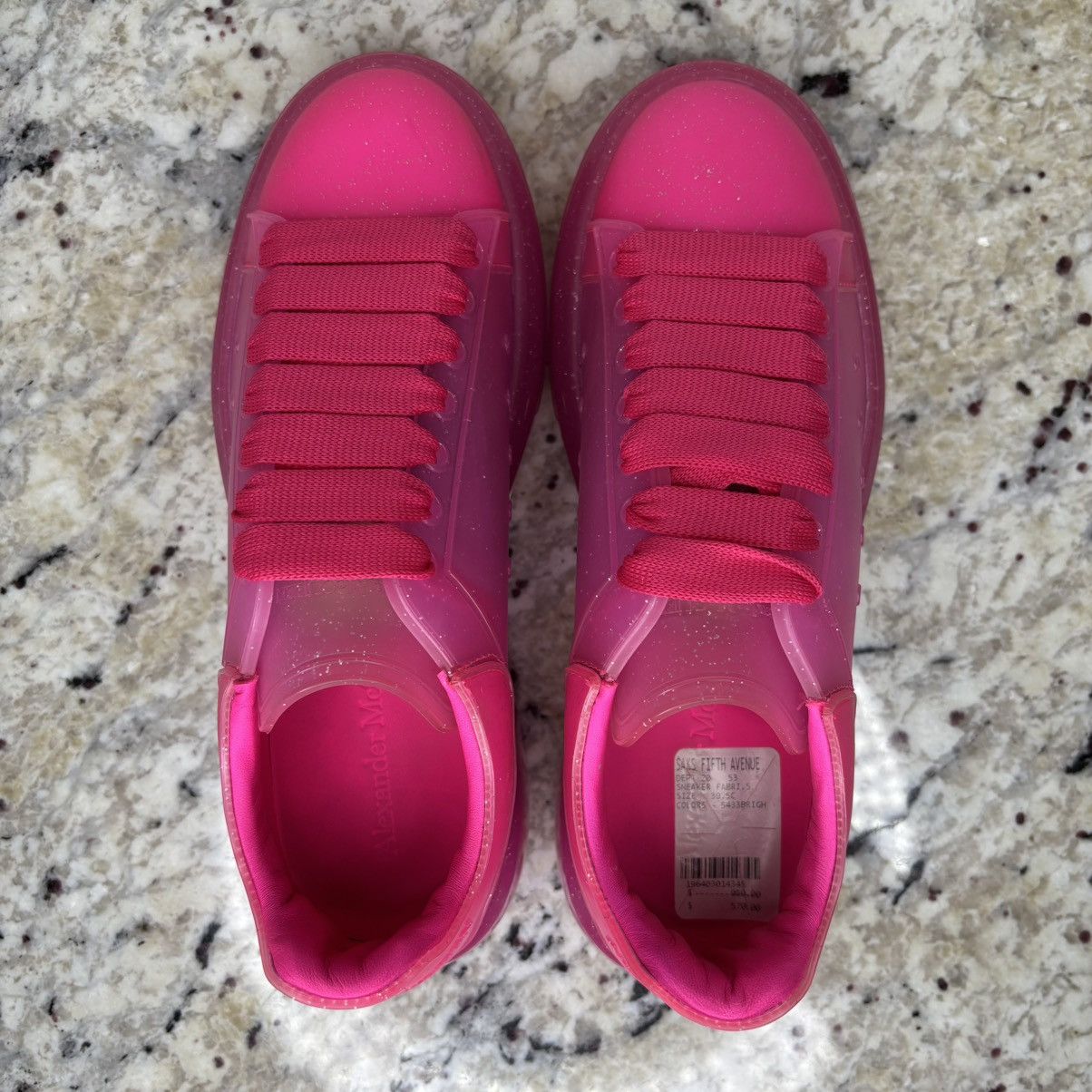 Alexander McQueen Size 6.5-Alexander McQueen Oversized Bright PinkGlitter used Size US 6.5 / EU 39-40 - 7 Thumbnail