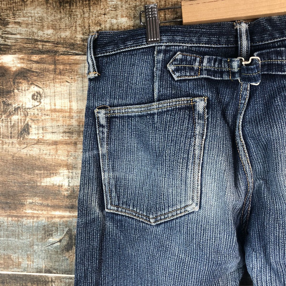 Japanese Brand DL Graph Zero Blue Distressed selvedge Denim Pants #A2073 Size US 33 - 16 Thumbnail