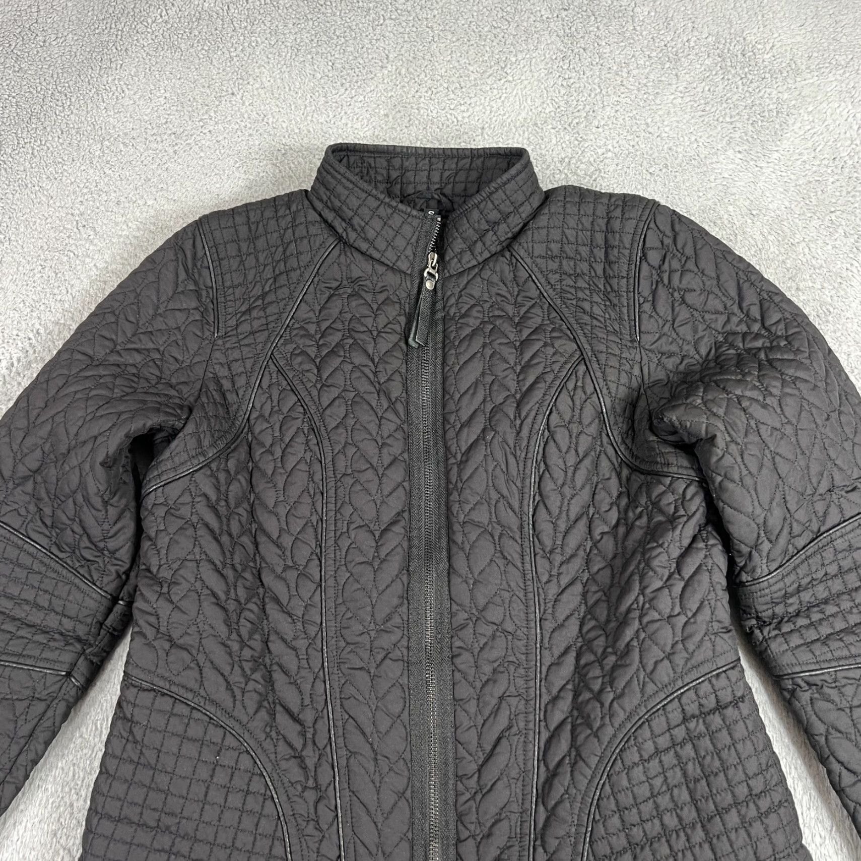 Harley Davidson Harley-Davidson Womens Jacket Small Black Quilted Motorcycle 90s Zip Size S / US 4 / IT 40 - 2 Thumbnail