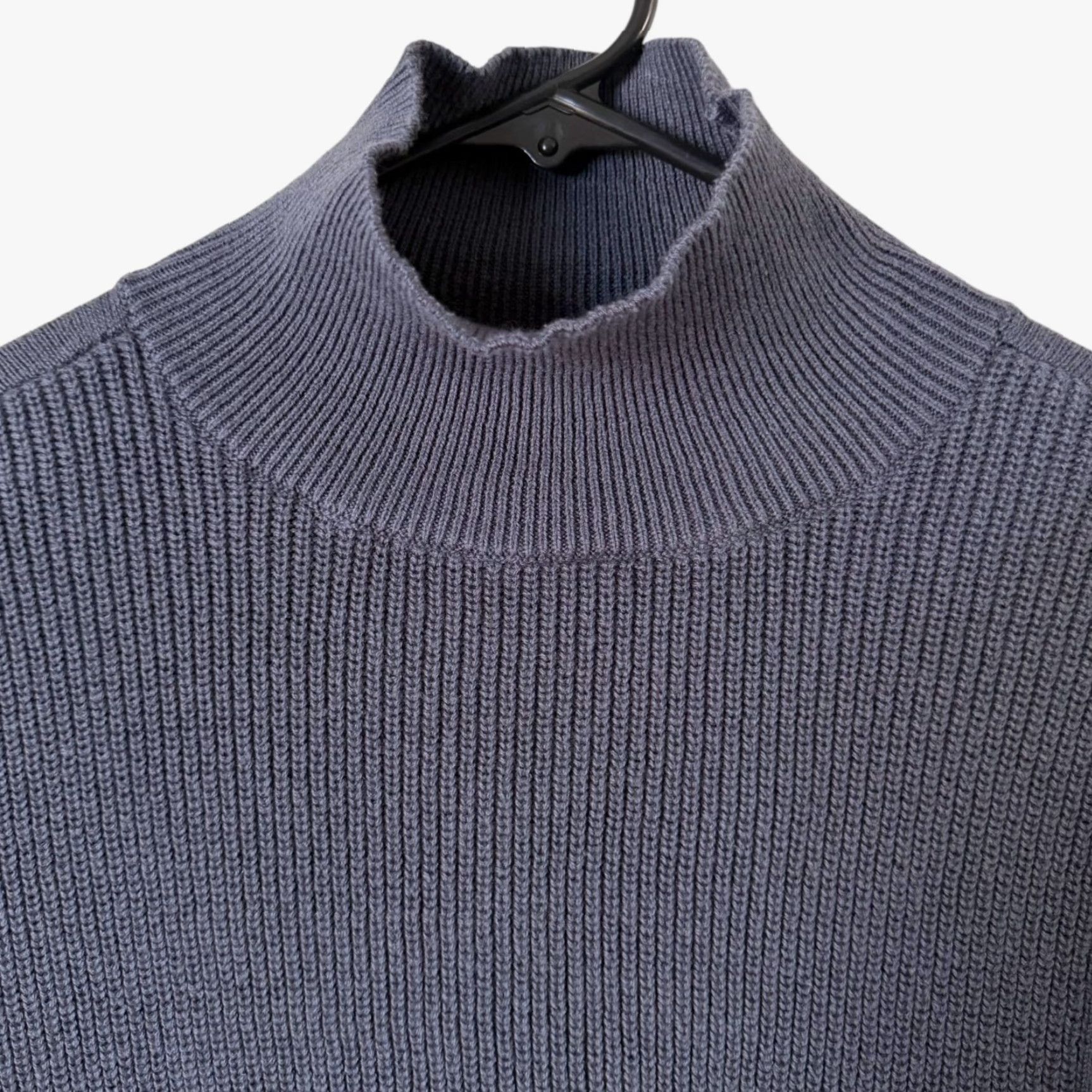 Vintage Haven Well Within Women's Turtleneck Sweater Small Blue Knit Cashmere Cotton Fall Winter Casual Size S / US 4 / IT 40 - 5 Thumbnail