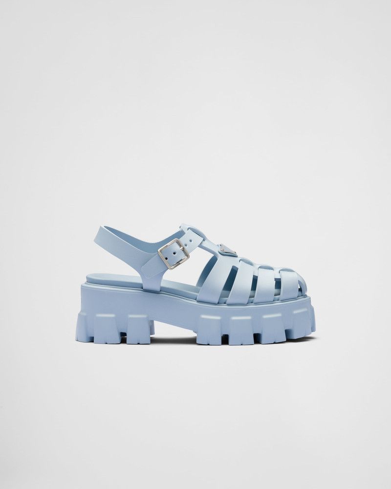 Prada o1B3y1r0426 Foam Rubber Sandals in Light Blue Size US 11 / IT 41 - 1 Thumbnail