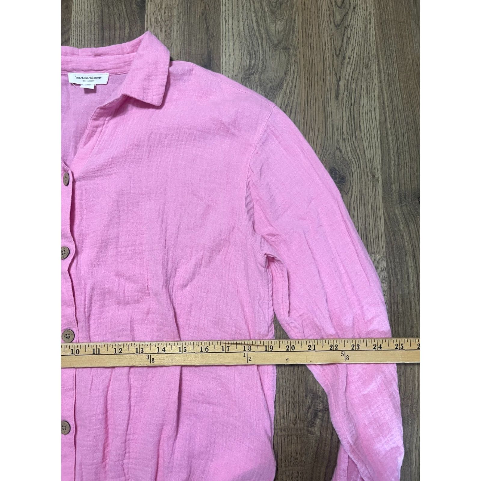 Vintage Beach Lunch Lounge Shirt Women's Small Pink Long Sleeve Button Up Size S / US 4 / IT 40 - 6 Thumbnail