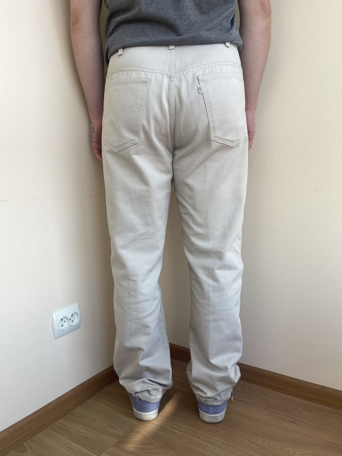 Levi's Sta-Prest 566 White Tab Straight Regular Fit Pants 90s 34x32 Size US 34 / EU 50 - 5 Thumbnail