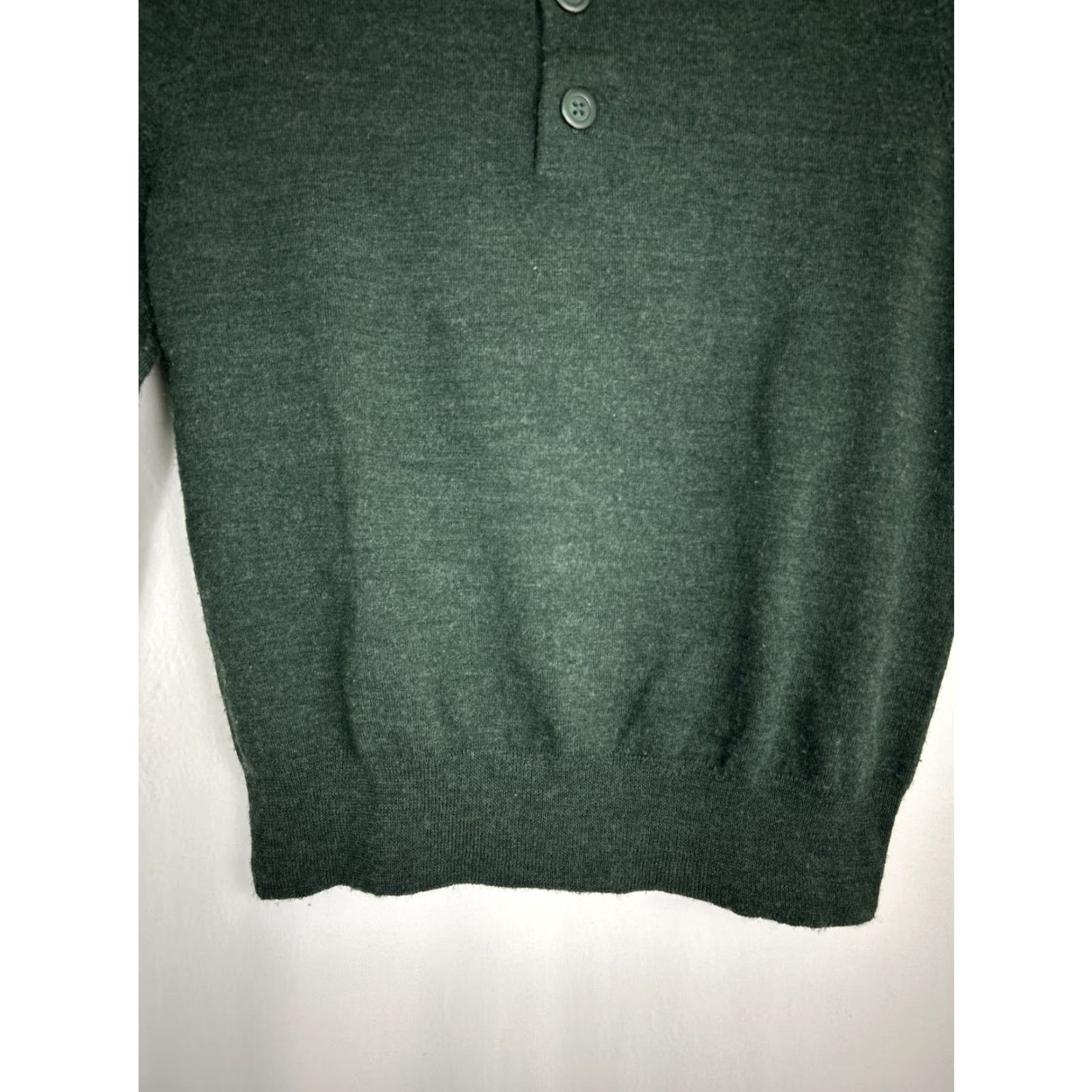 Banana Republic Banana Republic Sweater Mens M Green Merino Wool Mock Neck 1/4 Button Pullover Vintage No Flaws Size US M / EU 48-50 / 2 - 5 Thumbnail