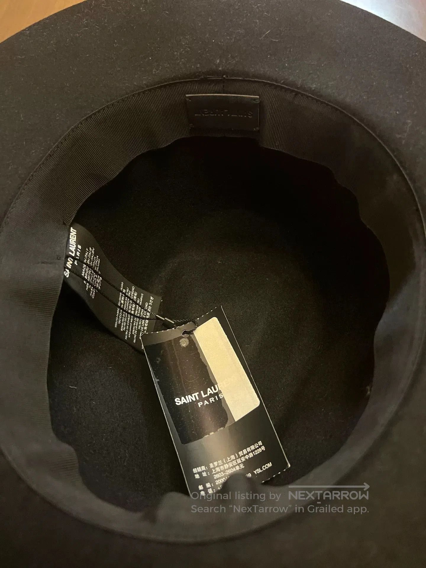 Saint Laurent Paris black rabbit fur fedora hat. Size ONE SIZE - 3 Thumbnail