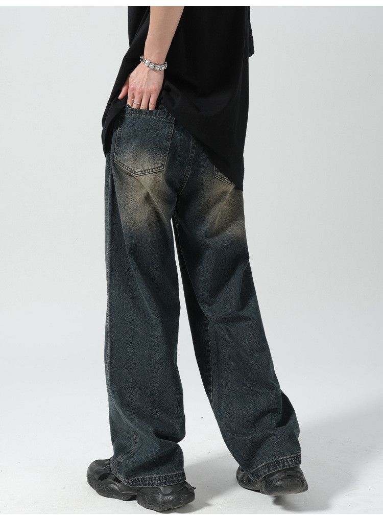 Japanese Brand × Jean Japanese retro distressed all-match loose straight jeans Size US 32 / EU 48 - 5 Thumbnail