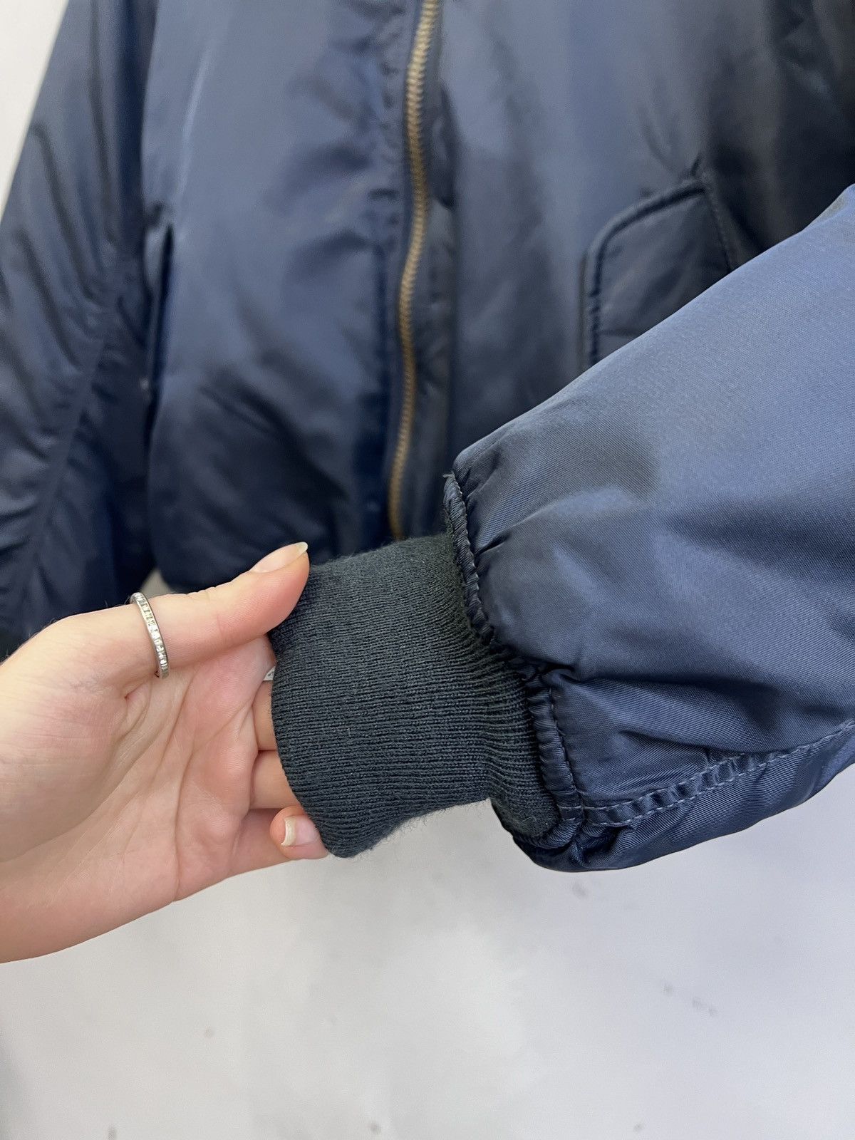 Alpha Industries MA-1 Bomber Jacket Navy Blue 90s Style