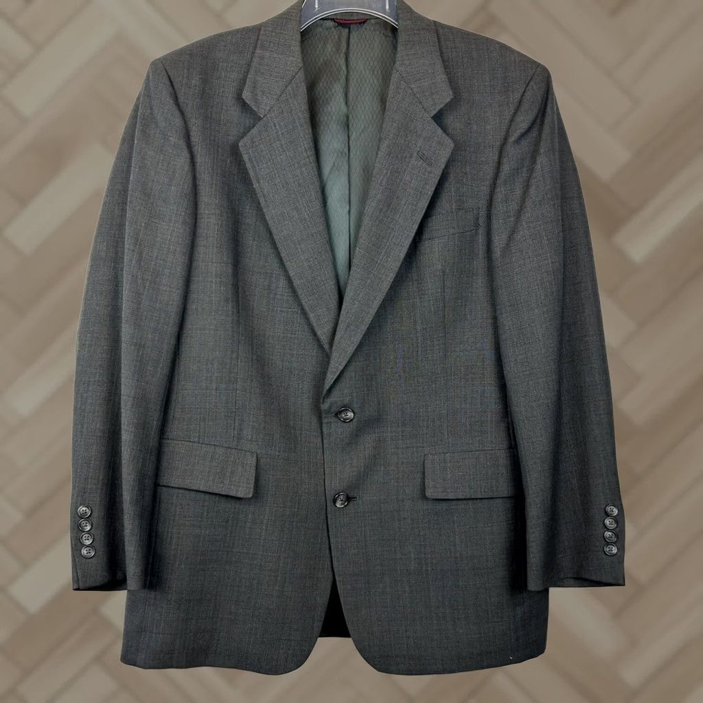 Hart Schaffner Marx Hart Schaffner Marx Sport Coat Blazer Mens 41 Gray Wool 2 Button Notch Lapel Regular Size 42R - 1 Thumbnail