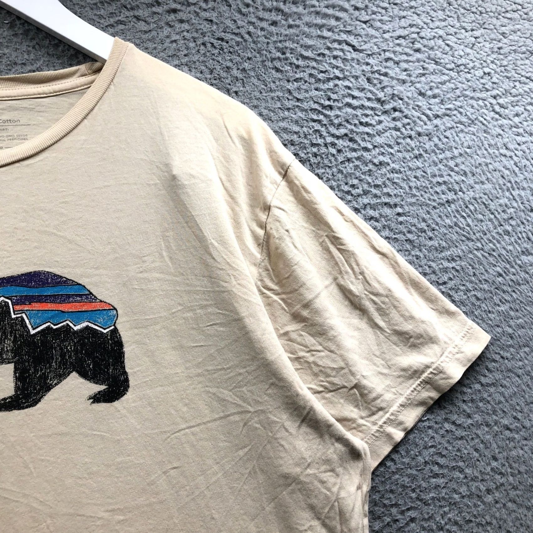 Patagonia Patagonia T-Shirt Mens XL Tan Fitz Roy Bear Logo Organic Cotton Slim Fit Crew Neck Short Sleeve Graphic Logo Vintage: No Size US XL / EU 56 / 4 - 6 Thumbnail