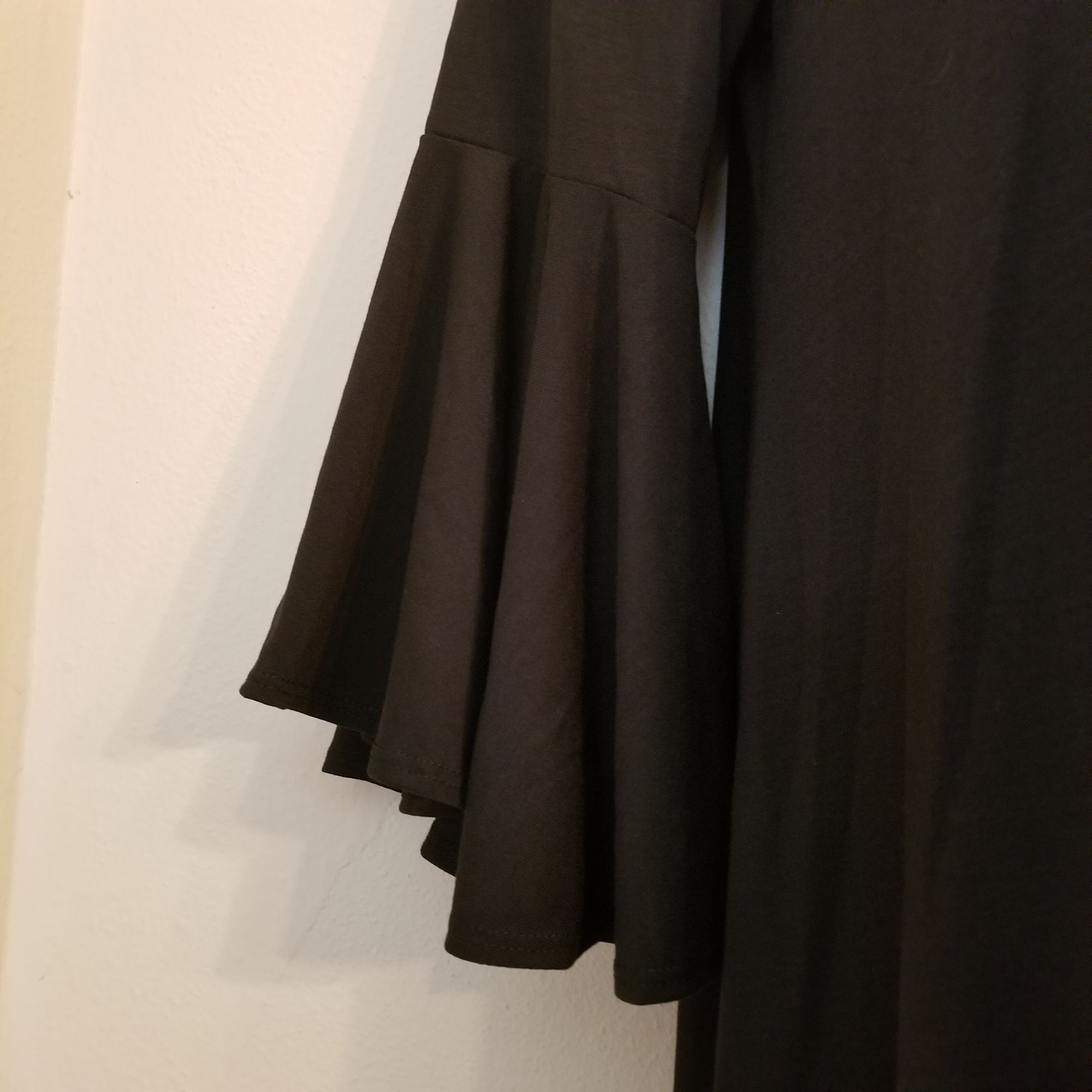 Vintage LuLaRoe L MAURINE Black Dress Flared Sleeves Stretch Hi Low Size L / US 10 / IT 46 - 5 Thumbnail