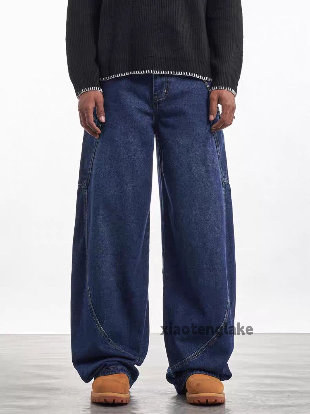 Jean × Vintage washed faded cleanfit yuppie loose baggy patchwork jeans Size US 30 / EU 46 - 5 Thumbnail