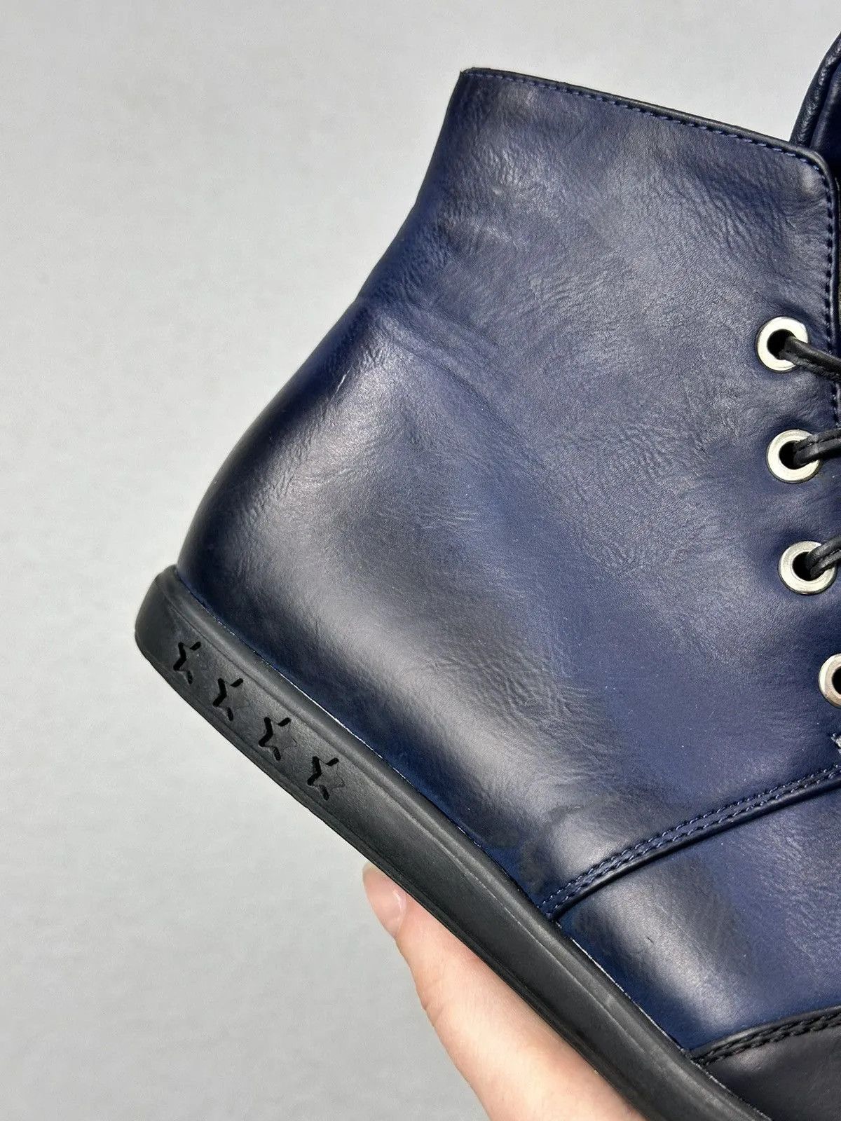 If Six Was Nine Blue leather femme ankle boots big metal panther logo Size US 8 / IT 38 - 4 Thumbnail