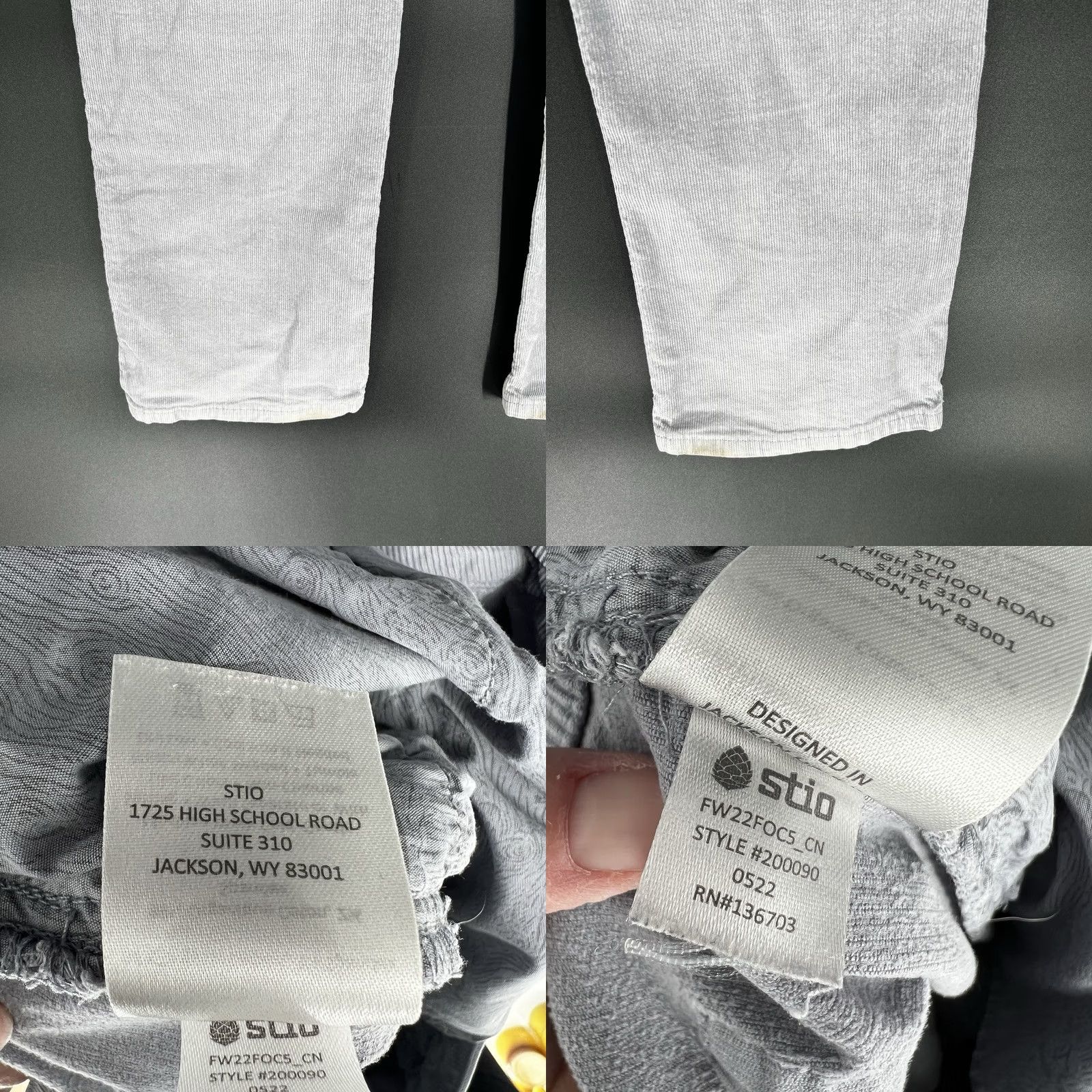 Vintage Stio Pants Mens 34x30 Gray Corduroy Rivet Cord Stretch Straight Chino Regular 5-Pocket Logo Wearable Mens Size US 34 / EU 50 - 8 Thumbnail