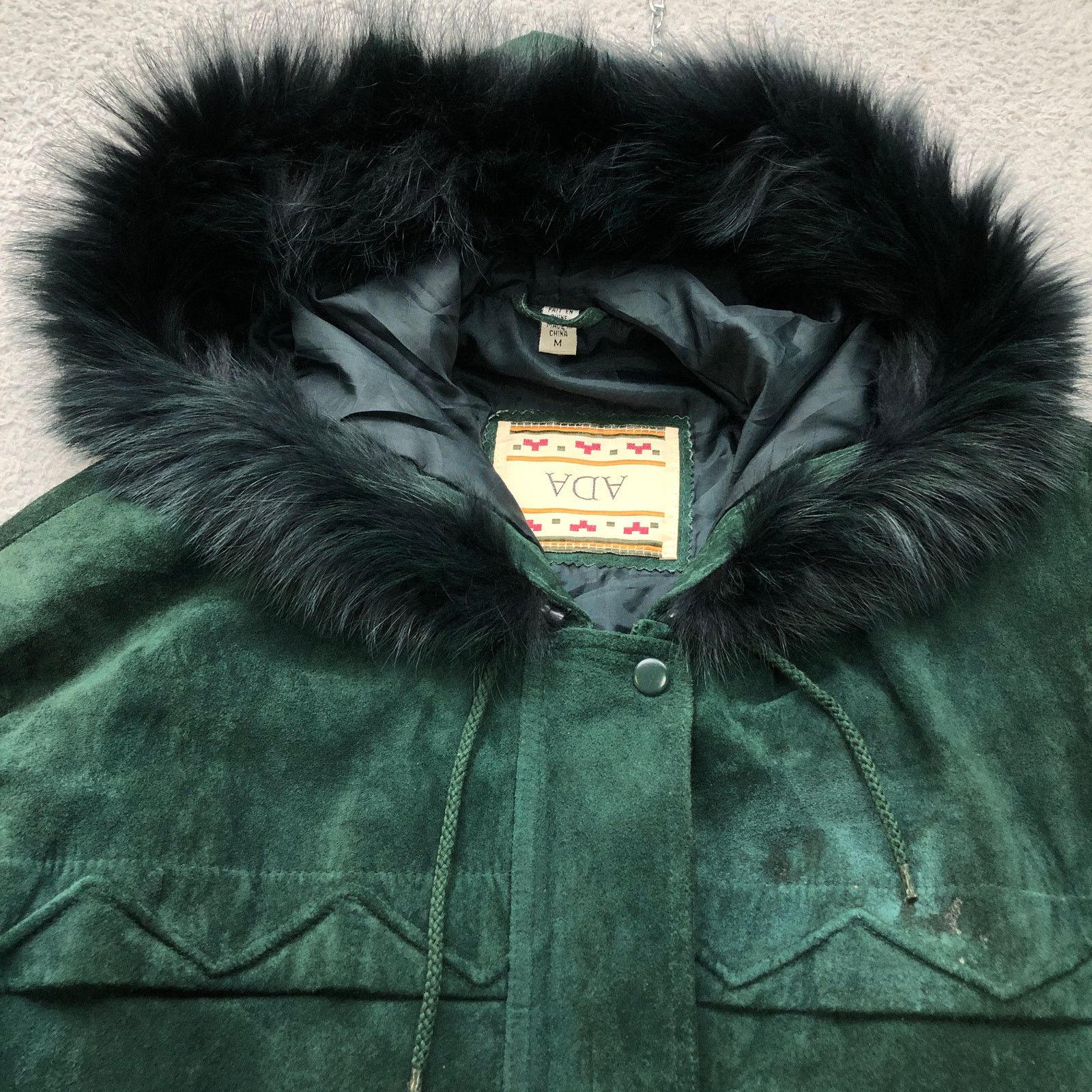Other Vintage ADA Suede Leather Long Parka Coat Womens M Faux Fur Size M / US 6-8 / IT 42-44 - 7 Thumbnail