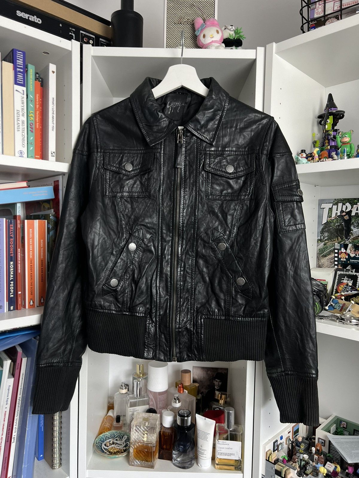 Other Vintage Y2K cropped avantgarde leather jacket S grunge 90s Size S / US 4 / IT 40 - 1 Thumbnail