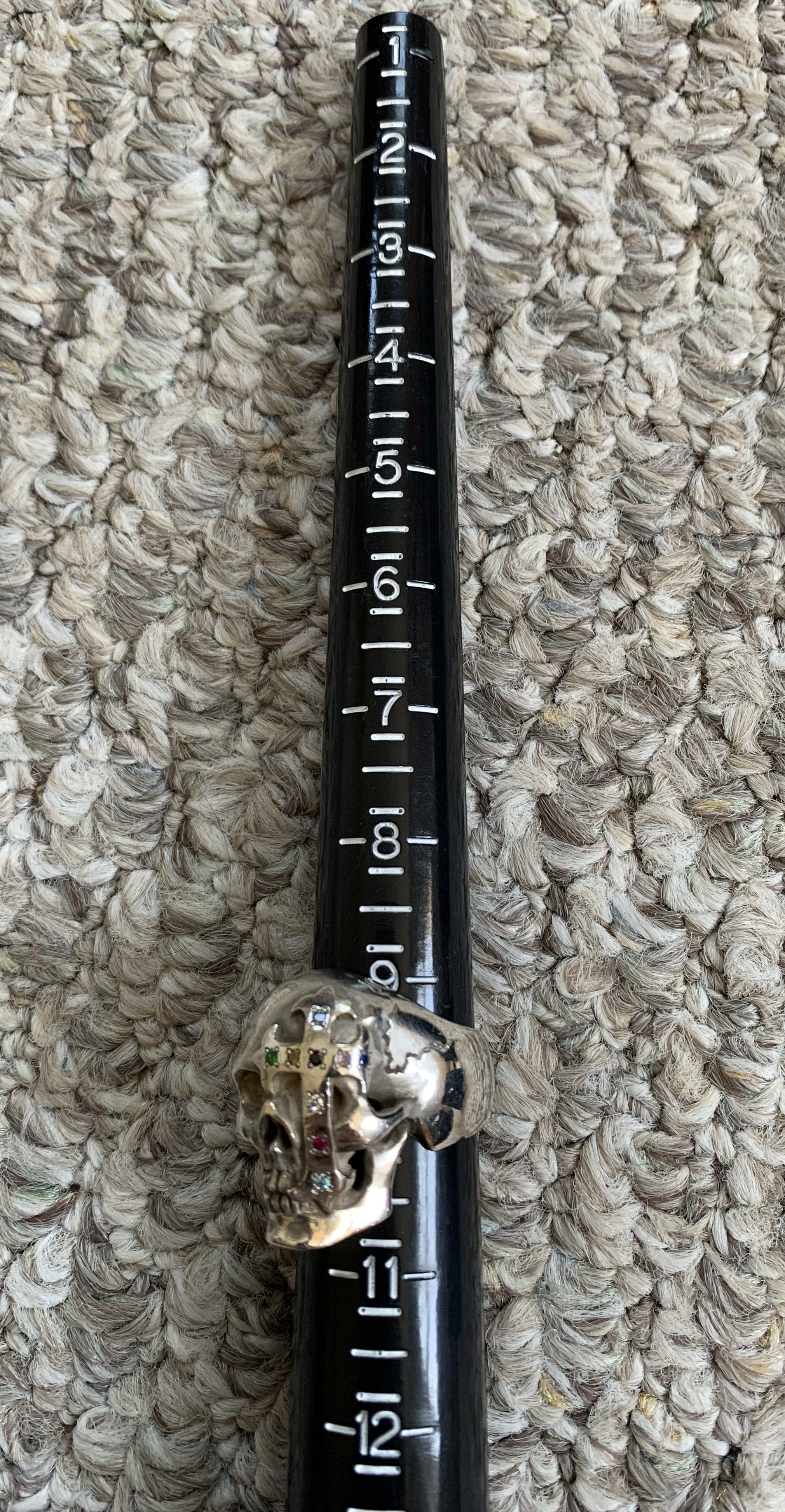 Number (N)ine SS05 "Nightcrawler" Bejeweled Silver Skull Ring w/ box Size ONE SIZE - 10 Thumbnail