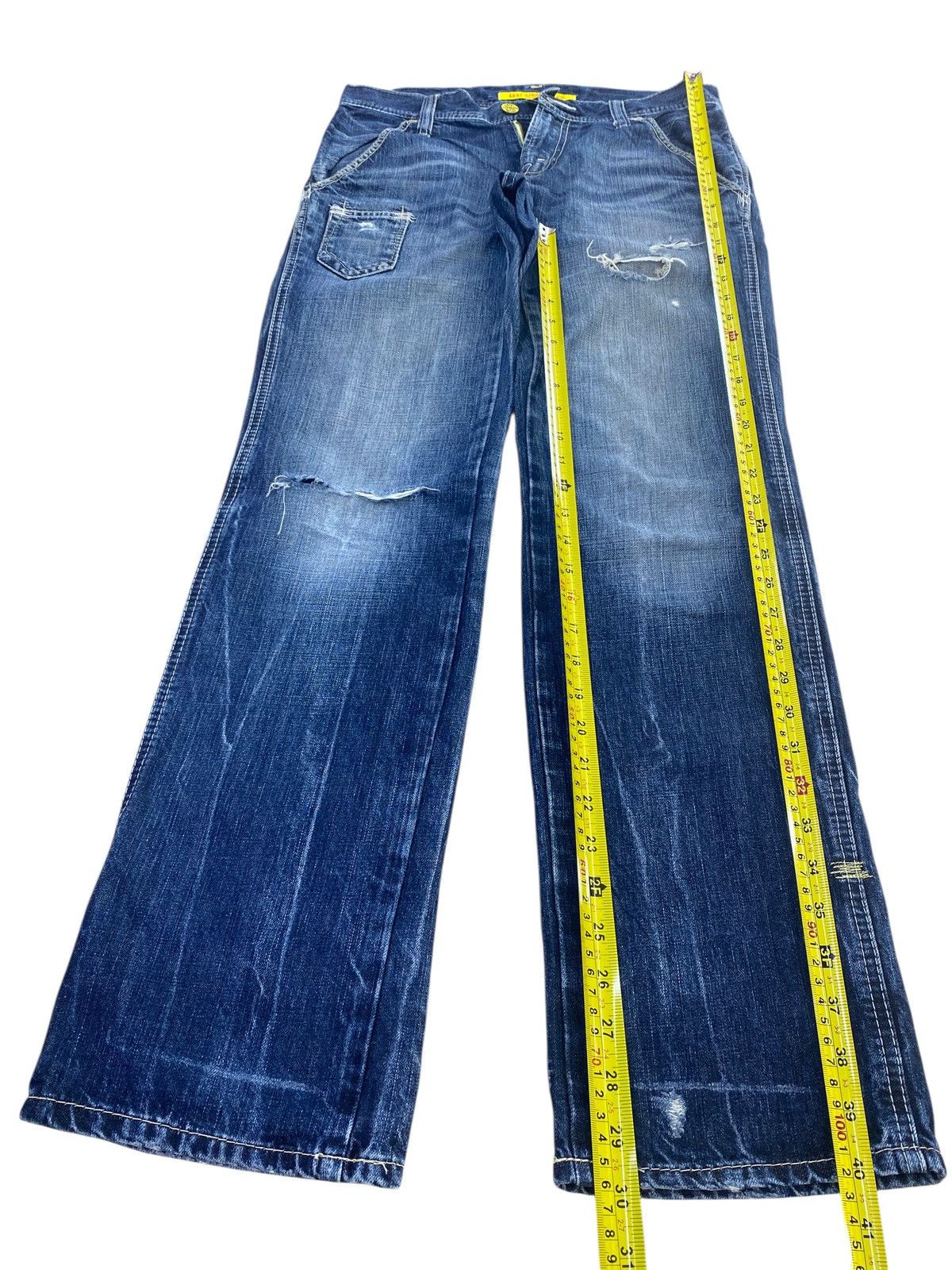 Levi's Levi’s Blue Wash Distressed Style Wide Leg Jeans Size US 31 - 7 Thumbnail