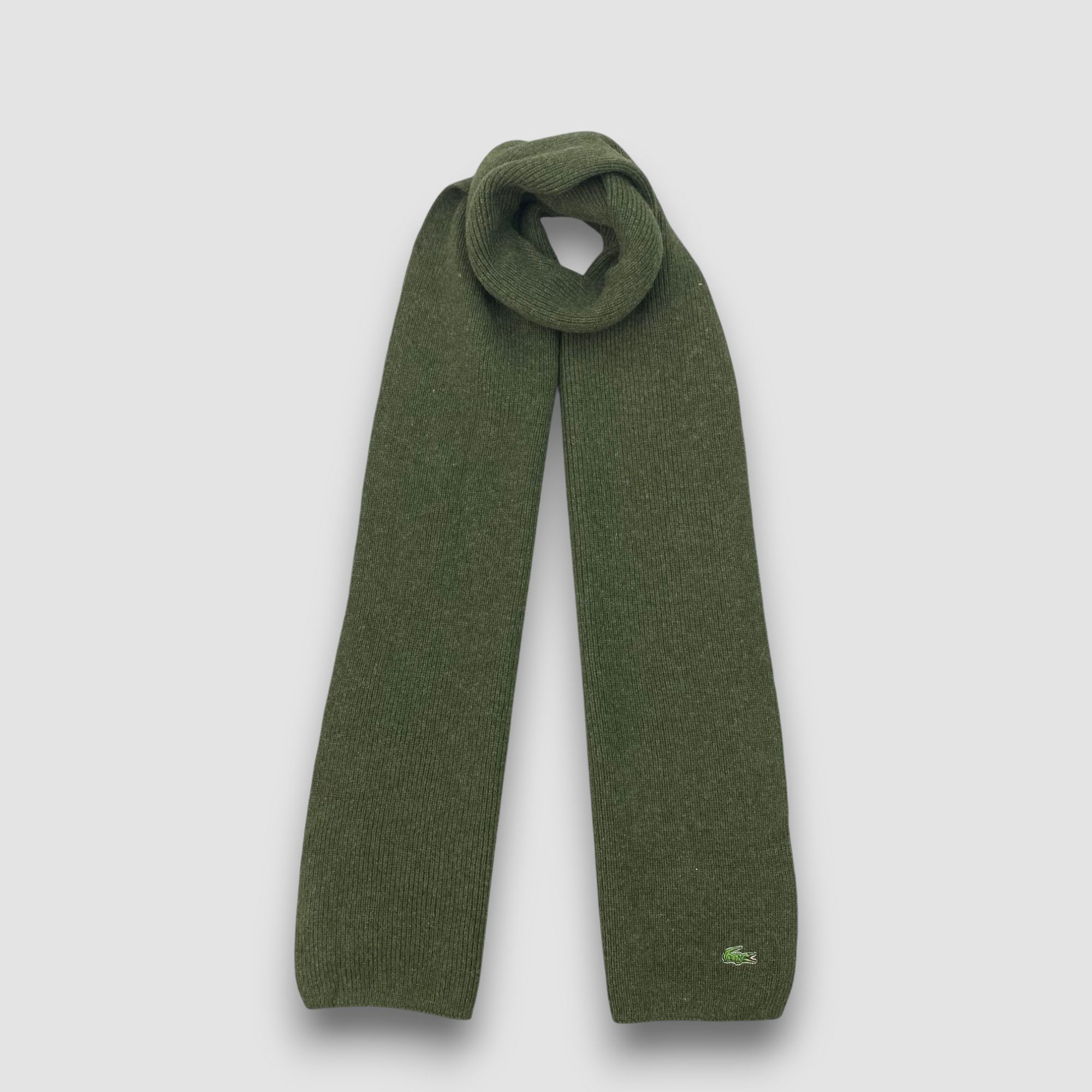 Lacoste Vintage Lacoste Scarf Muffler Wool Ribbed Knit Scarves Size ONE SIZE - 1 Thumbnail