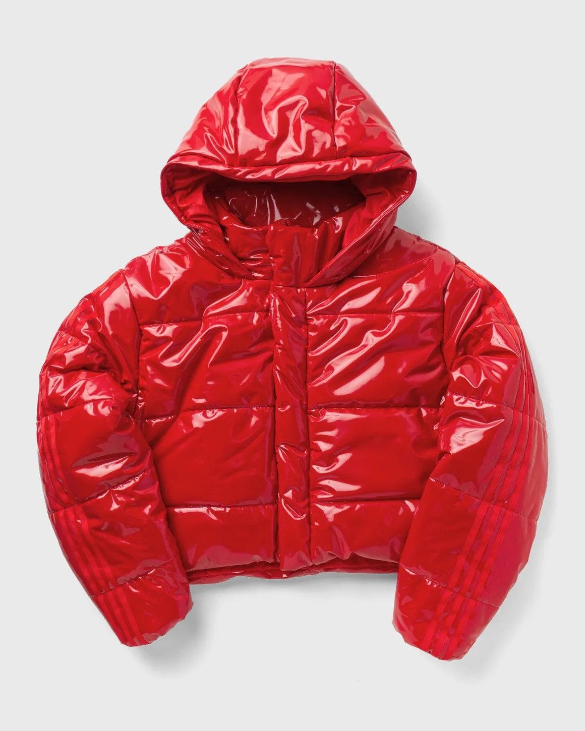 image of Adidas x Ivy Park Latex Crop Puffer Jacket Beyonce Unisex in Red, Men's (Size Small)