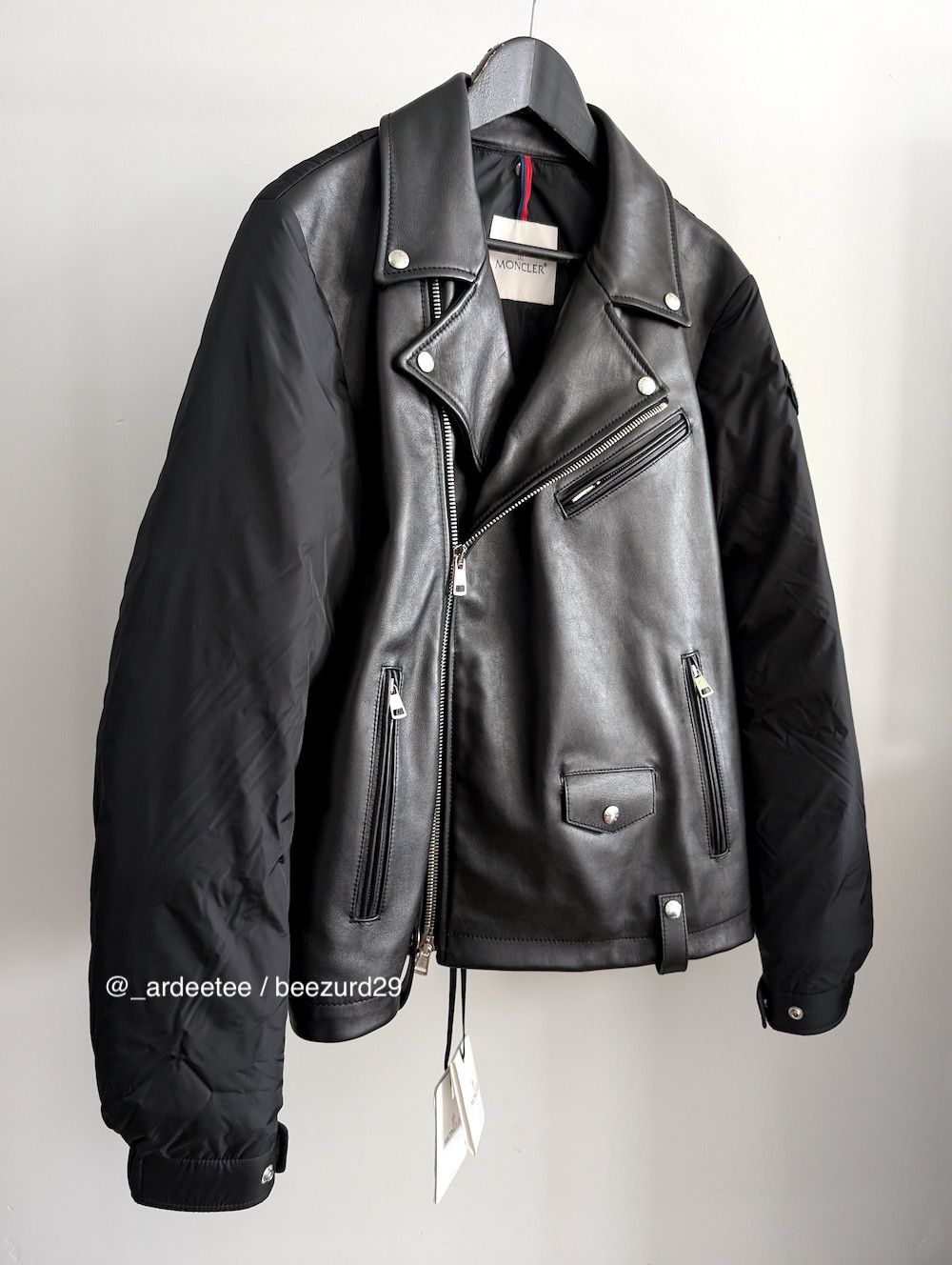 Moncler *NEW* $6K LEATHER/DOWN PAVOT BIKER PUFFER JACKET Size US M / EU 48-50 / 2 - 5 Thumbnail