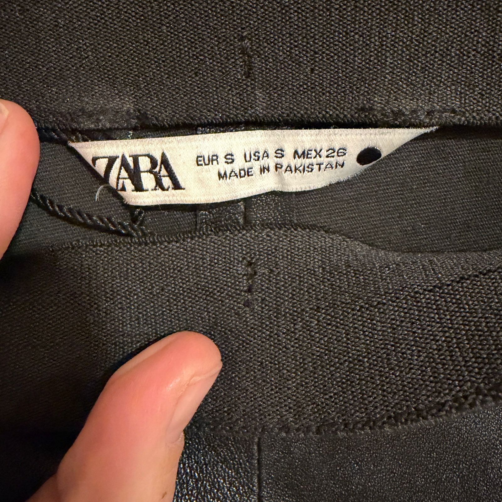 Zara VTG Zara Sheep Leather Straight Pants Womens S Black Y2K Size 26" / US 2 / IT 38 - 4 Thumbnail