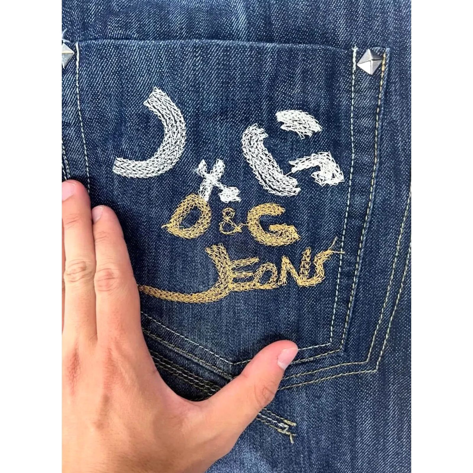Dolce & Gabbana VINTAGE Dolce&Gabbana Jeans Big Logo Denim DG Y2K 90s Men Size 38 Blue Size US 38 / EU 54 - 3 Thumbnail