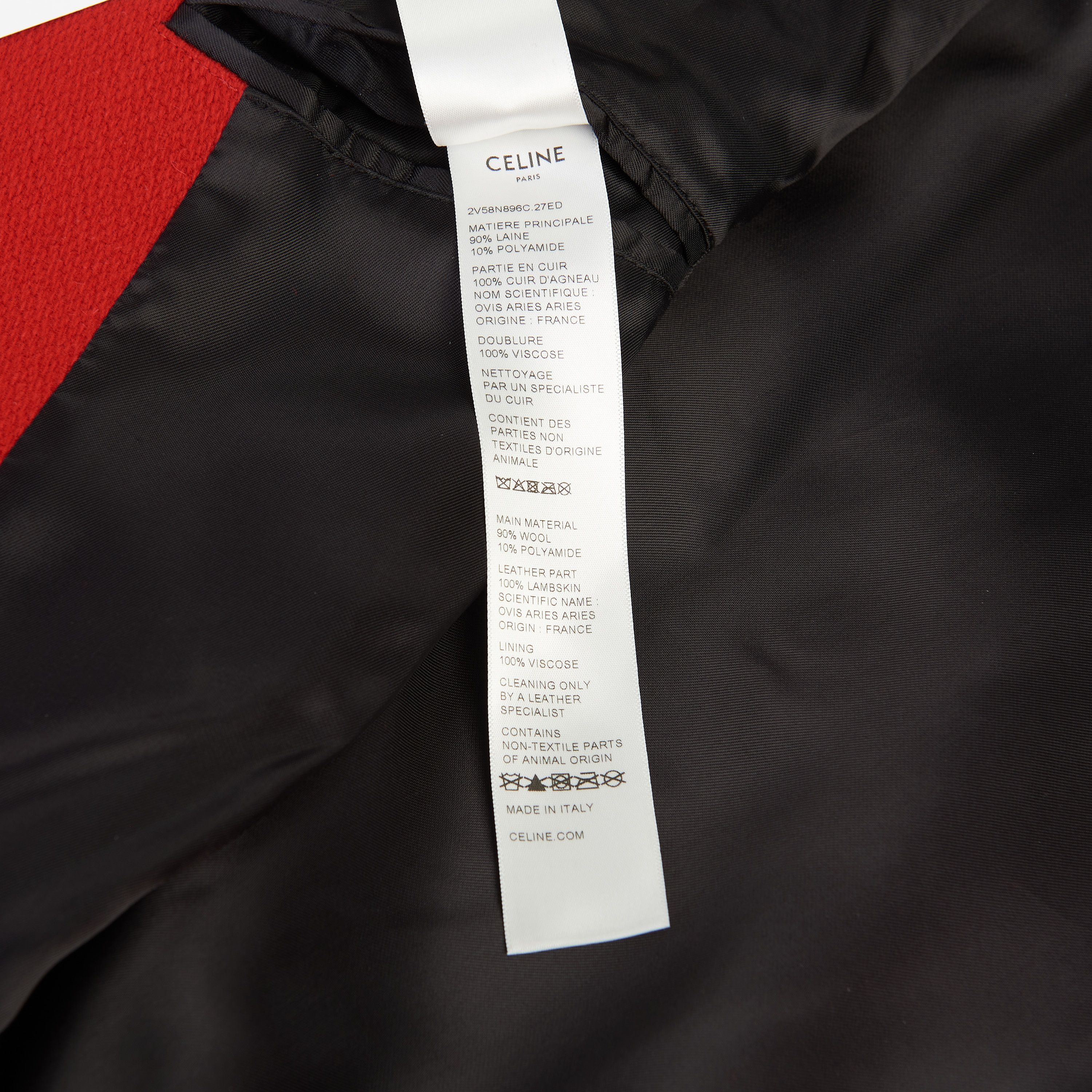 Celine Jackson Teddy Jacket - Red Textured Wool, 'C' Patch Size US M / EU 48-50 / 2 - 12 Thumbnail