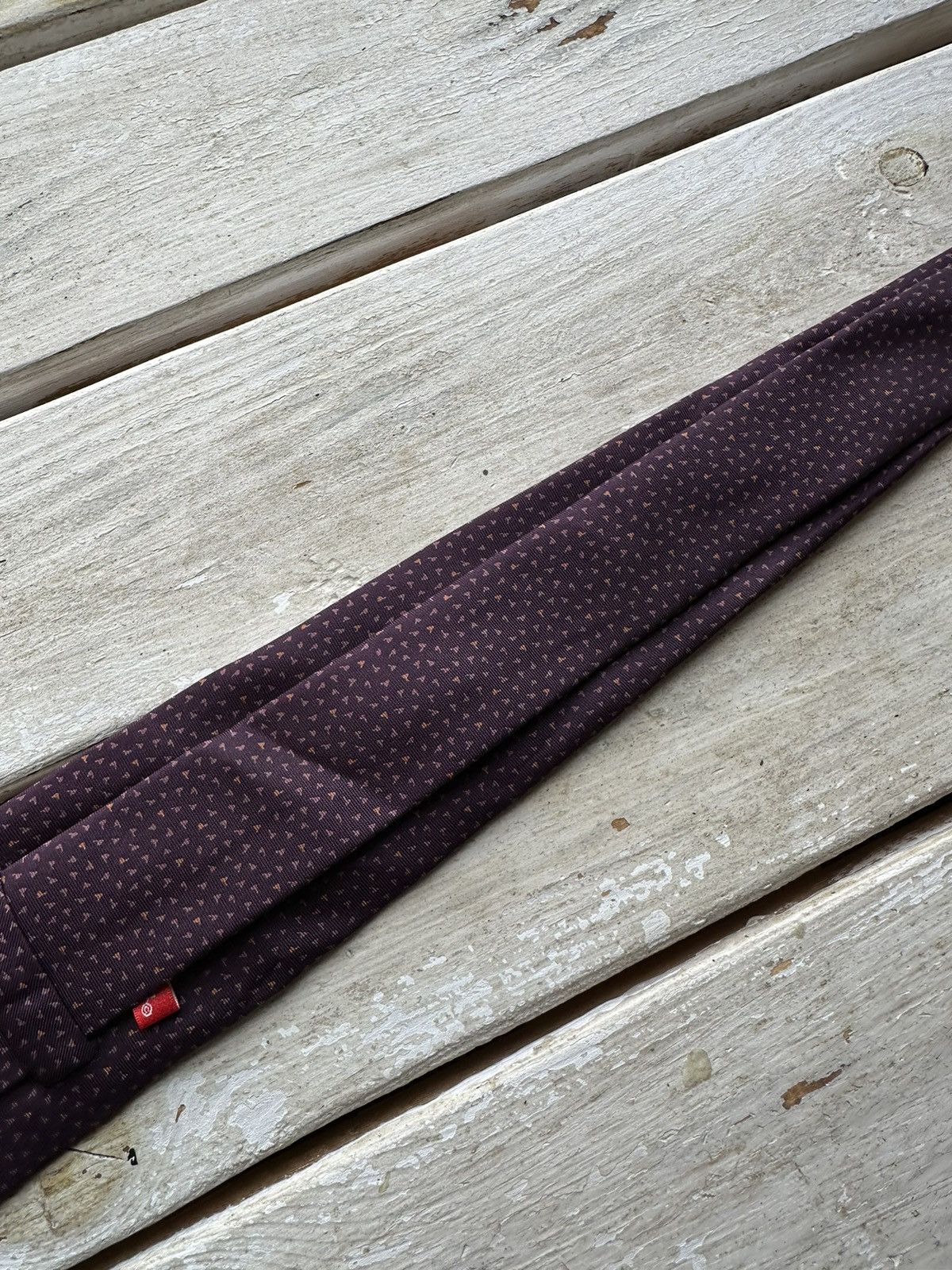 Bvlgari × Designer × Vintage 🚨Vintage Bvlgari VINTAGE Burgundy Bulgari Neck tie Pure Silk Size ONE SIZE - 8 Thumbnail