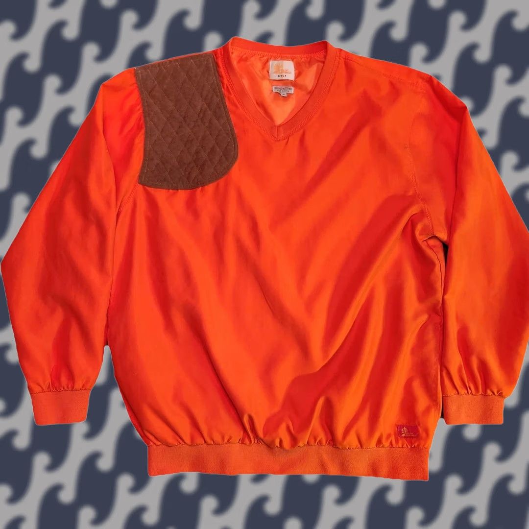 Vintage Palm Springs Golf Pullover Mens XL Orange Microfiber Windbreaker Patch Sleeve Long Sleeve Pullover Size US XL / EU 56 / 4 - 1 Thumbnail