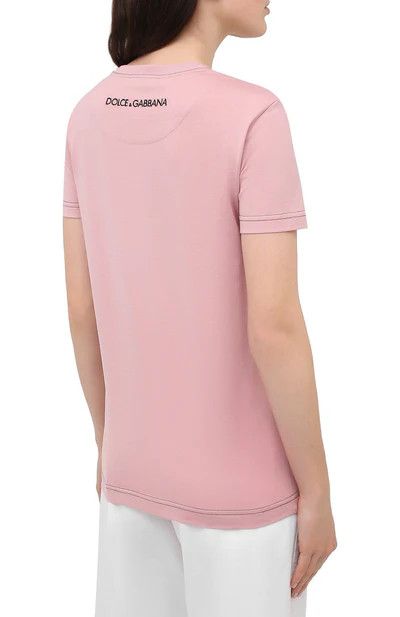 Dolce & Gabbana o1y0925 Crewneck T-Shirt in Pink Size XS / US 0-2 / IT 36-38 - 4 Thumbnail