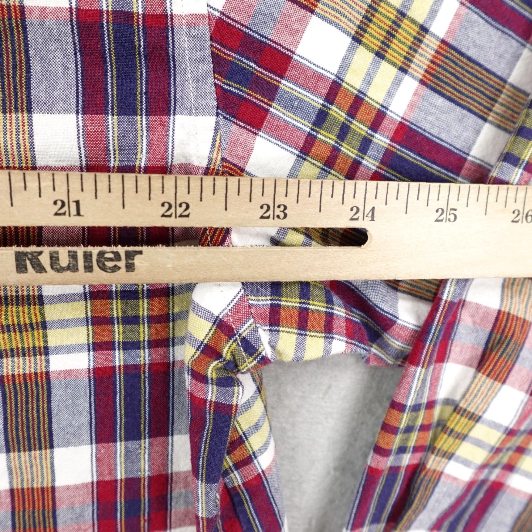 Roper Roper Shirt Men's Large Red Blue Plaid Band Collar Western Button-Up Casual Size US L / EU 52-54 / 3 - 6 Thumbnail