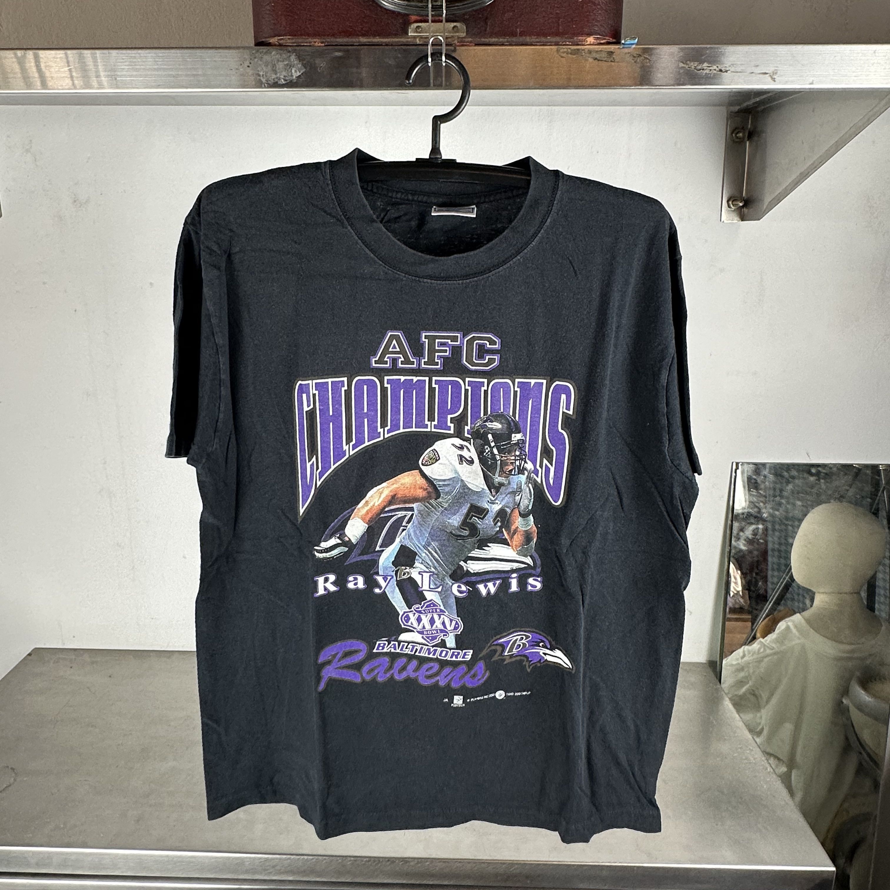 Vintage 2001 Ray Lewis Baltimore Ravens NFL AFC Champions T-shirt Size US L / EU 52-54 / 3 - 1 Thumbnail