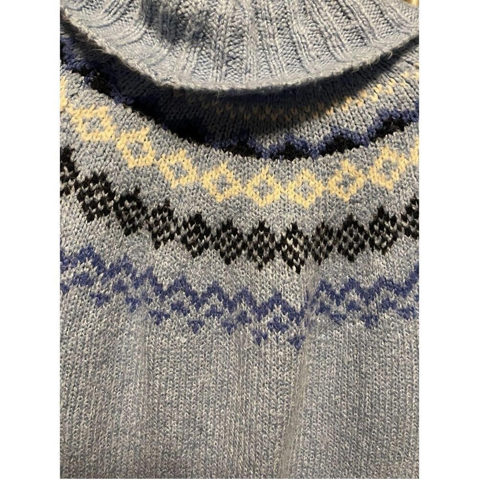 Designer Talbots Fair Isle turtleneck tunic sweater medium Size M / US 6-8 / IT 42-44 - 5 Thumbnail