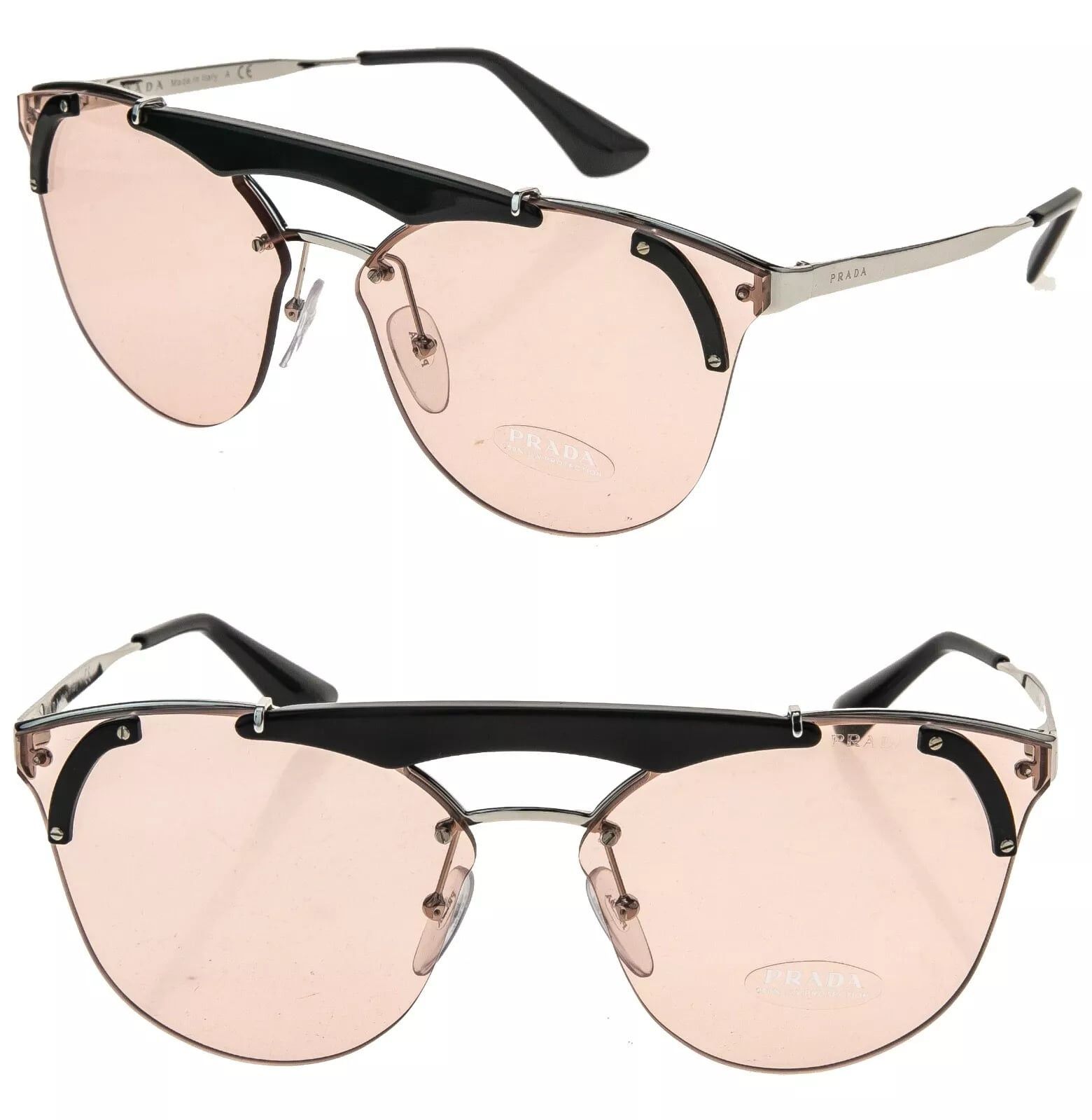 Prada PRADA ORNATE Runway Sunglasses 53U Silver Pink PR53US 53US Size ONE SIZE - 1 Thumbnail
