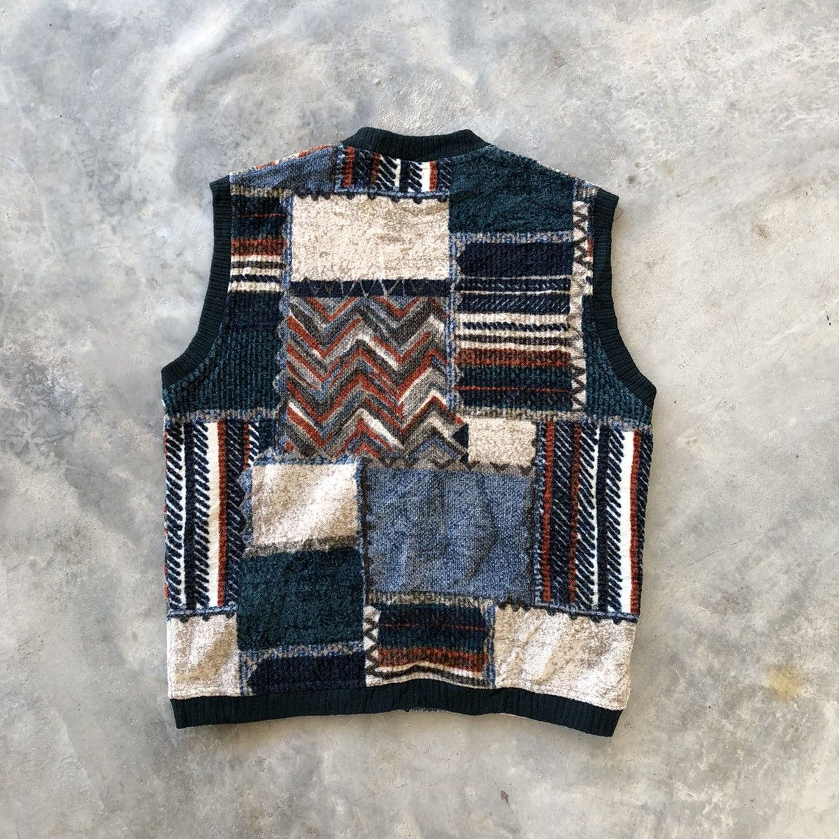 Other COMPASS CARD Patchwork Wool Button Cardigan Sweater Size US M / EU 48-50 / 2 - 2 Thumbnail