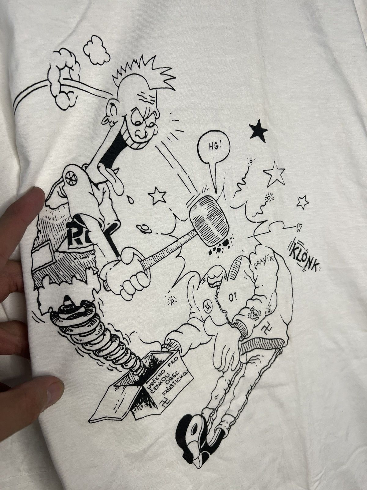 Band Tees × Vintage Vintage Fuck Off Nazi Punk Humor Tee Size US XL / EU 56 / 4 - 3 Thumbnail