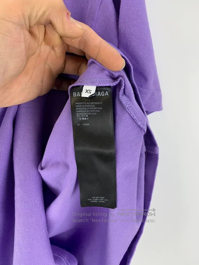 Balenciaga Balenciaga Purple Double Hook Small Logo Short Sleeve Size US XS / EU 42 / 0 - 5 Thumbnail