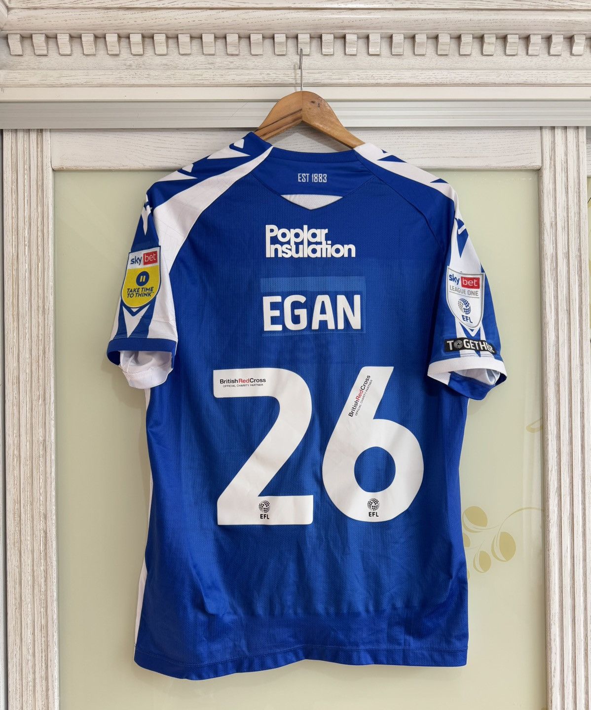 Macron Jamie Egan #26 Bristol Rovers 2022-2023 Home Soccer Jersey Size US L / EU 52-54 / 3 - 2 Thumbnail