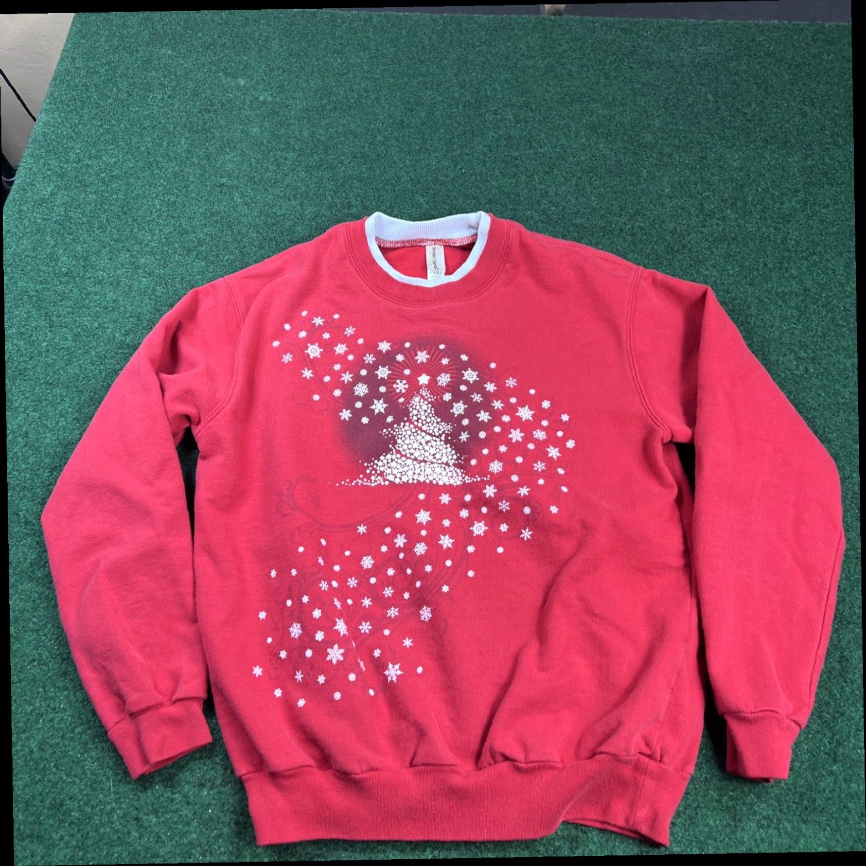 Vintage Adult Medium Holiday Christmas Sweater Christmas Tree White Christmas Red Size US M / EU 48-50 / 2 - 1 Thumbnail