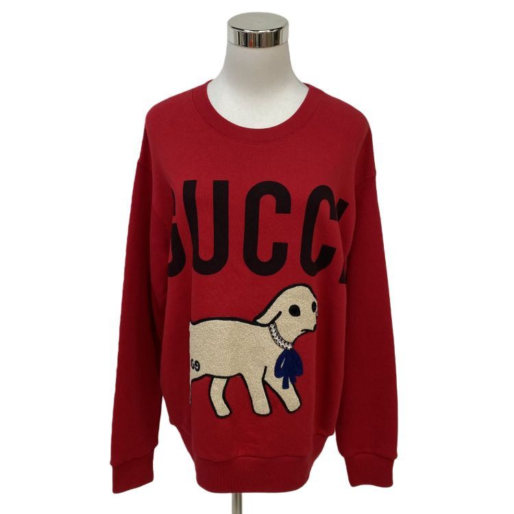 Gucci Gucci Lamb Appliqué Sweatshirt Red Size S Size US S / EU 44-46 / 1 - 1 Thumbnail