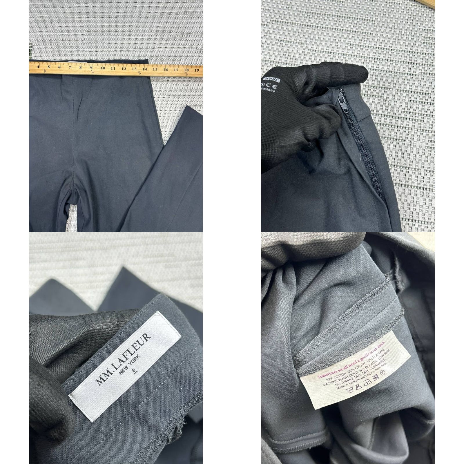 M.M.LaFleur MM Lafleur New York Oshima Pants Womens 8 Black Slim Fit Stretch Side Zip Pants Size 30" / US 8 / IT 44 - 8 Thumbnail