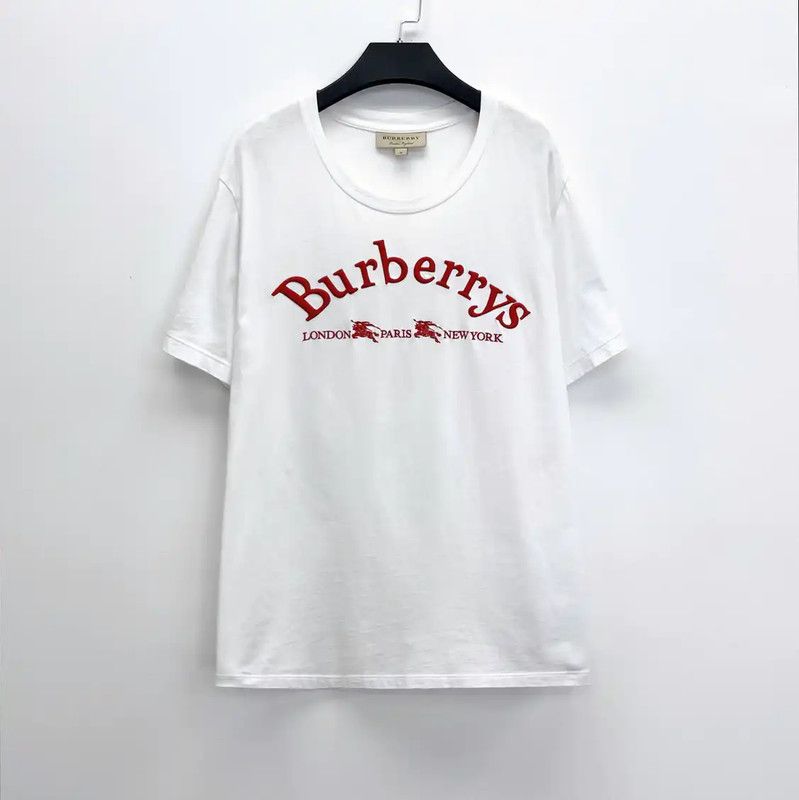 Burberry Spring White Cotton Embroidered T-Shirt