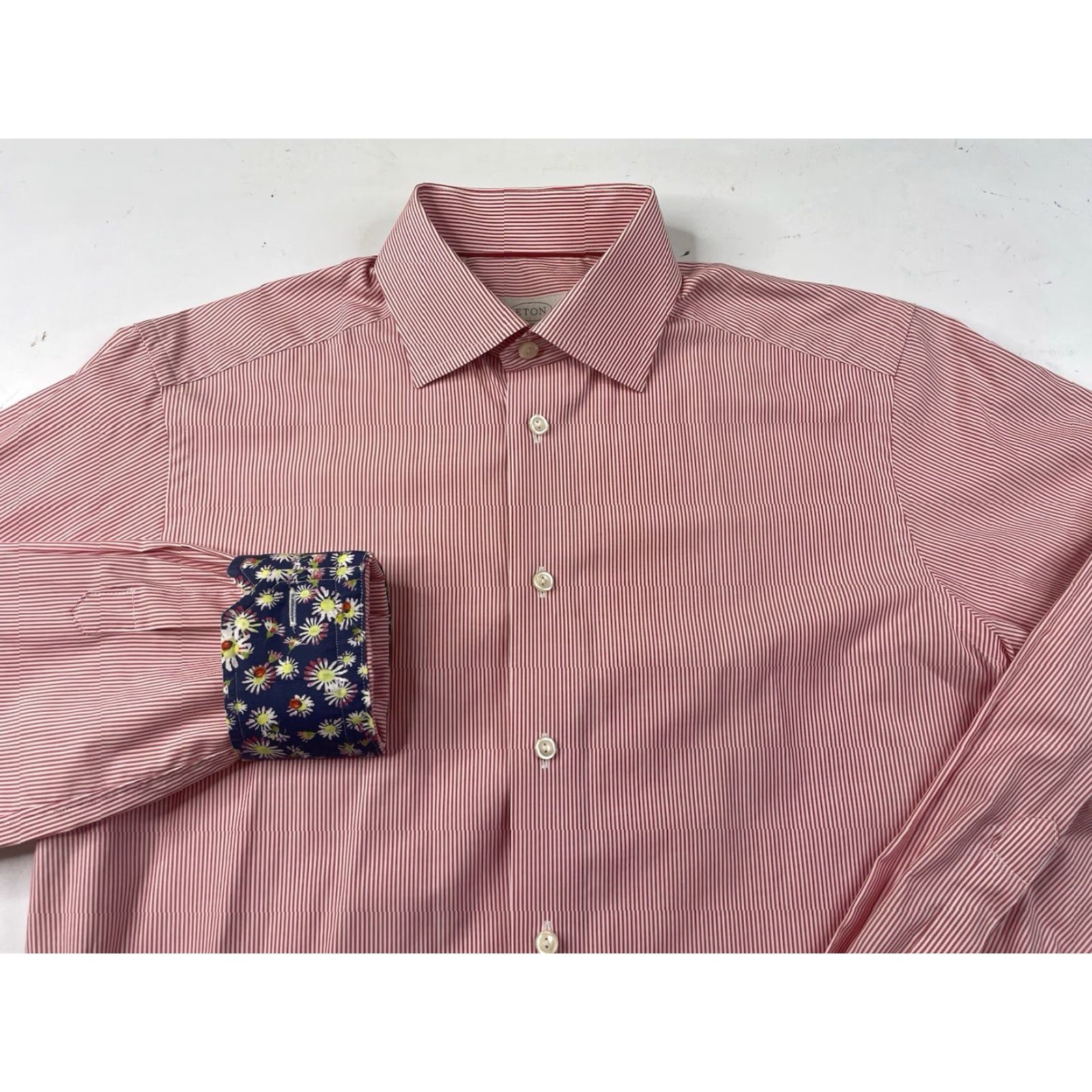 Eton ETON Dress Shirt Striped Button-Down Contemporary Fit Mens 15.5-39 Multicolor Cotton Shirt Pattern Striped Business Formal Workwear Size 42R - 2 Thumbnail
